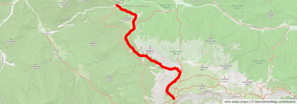 Mürzsteg to Niederalpl via Hohe Veitsch stage 2 Map