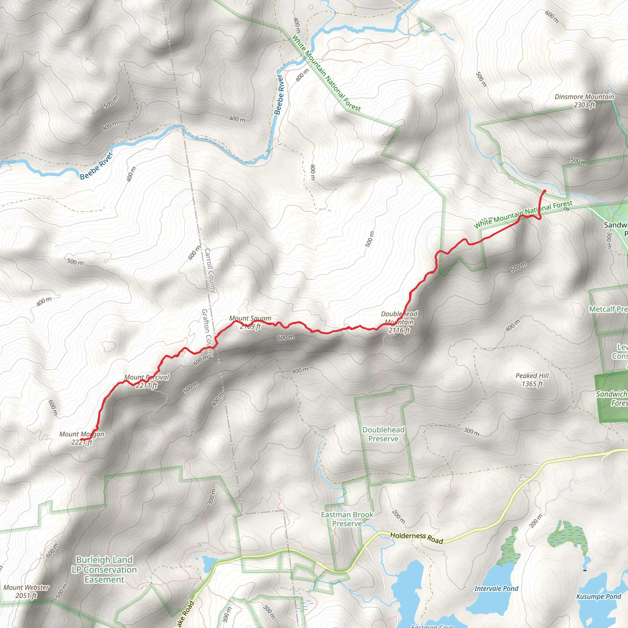 Crawford-Ridgepole Trail via Doublehead Mountain and Mount Percival mobile static map