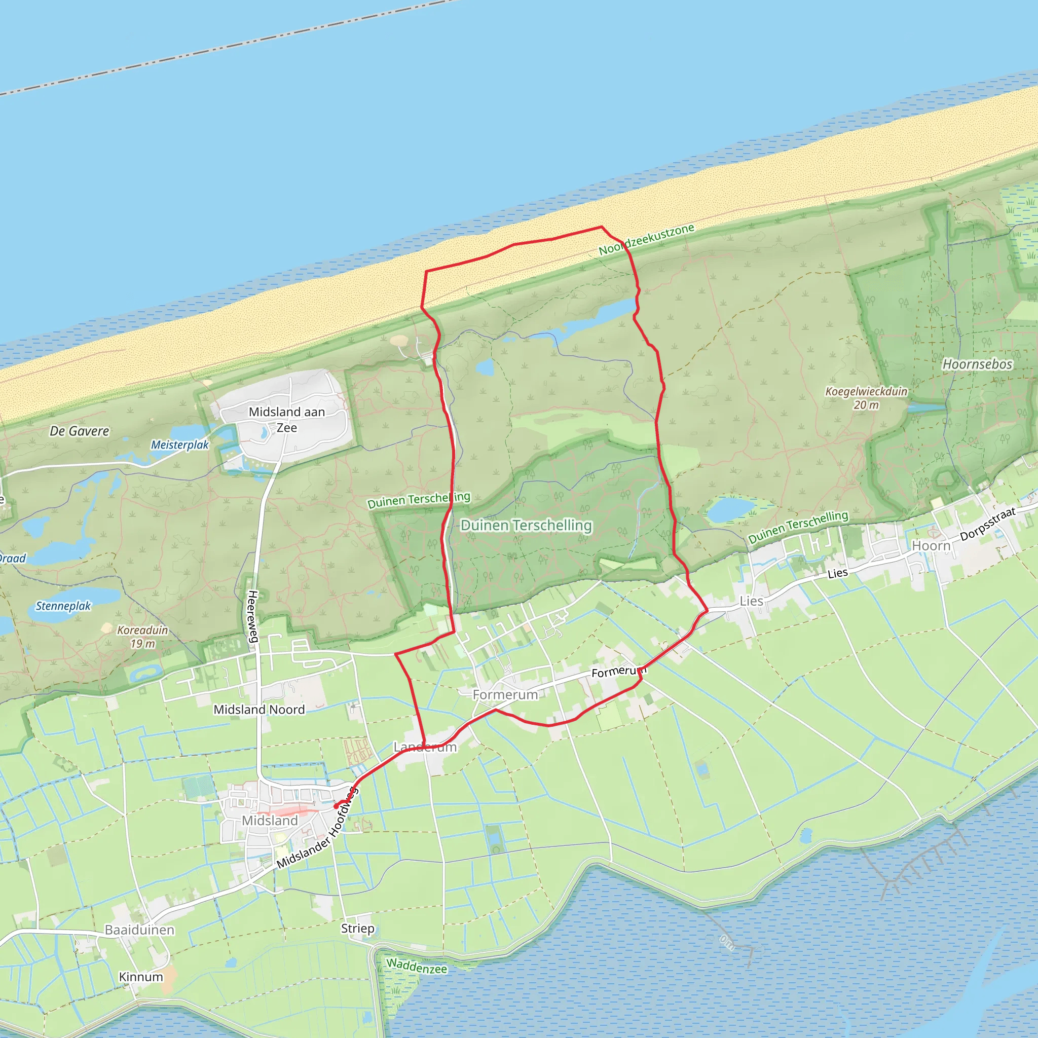 Femearumerbos and Midsland aan Zee Loop mobile static map