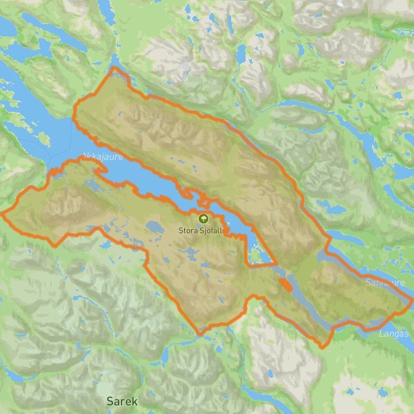 Stora Sjöfallet National Park mobile static map