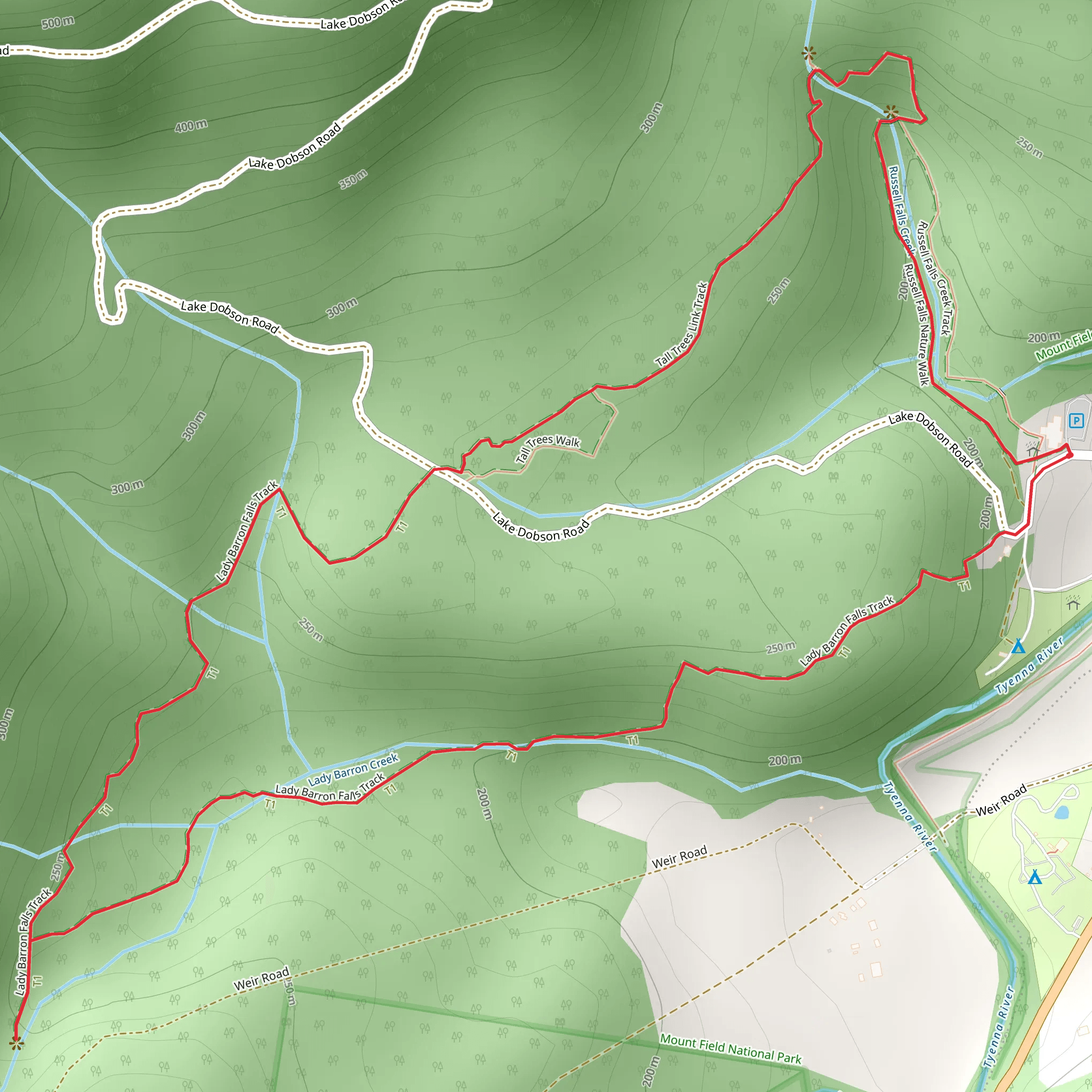 Three Falls Circuit mobile static map
