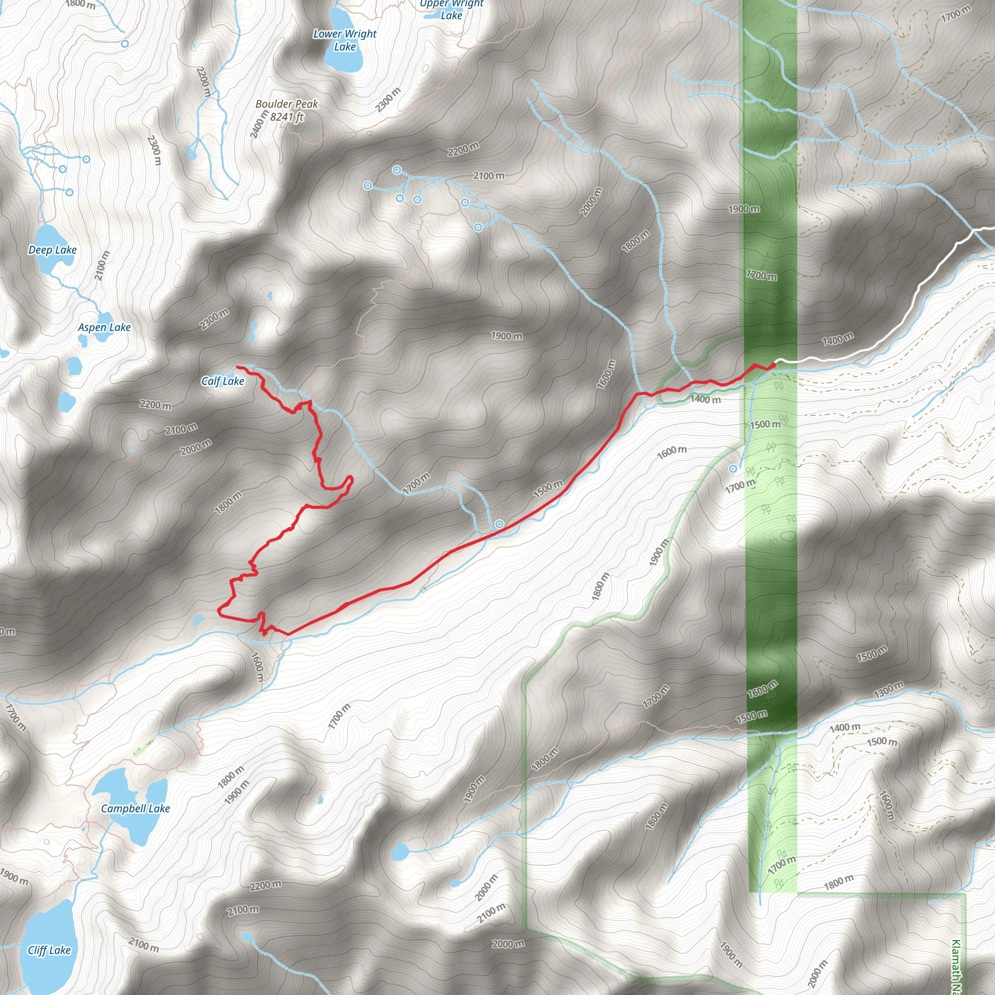 Calf Lake via Shackleford Creek Trail mobile static map