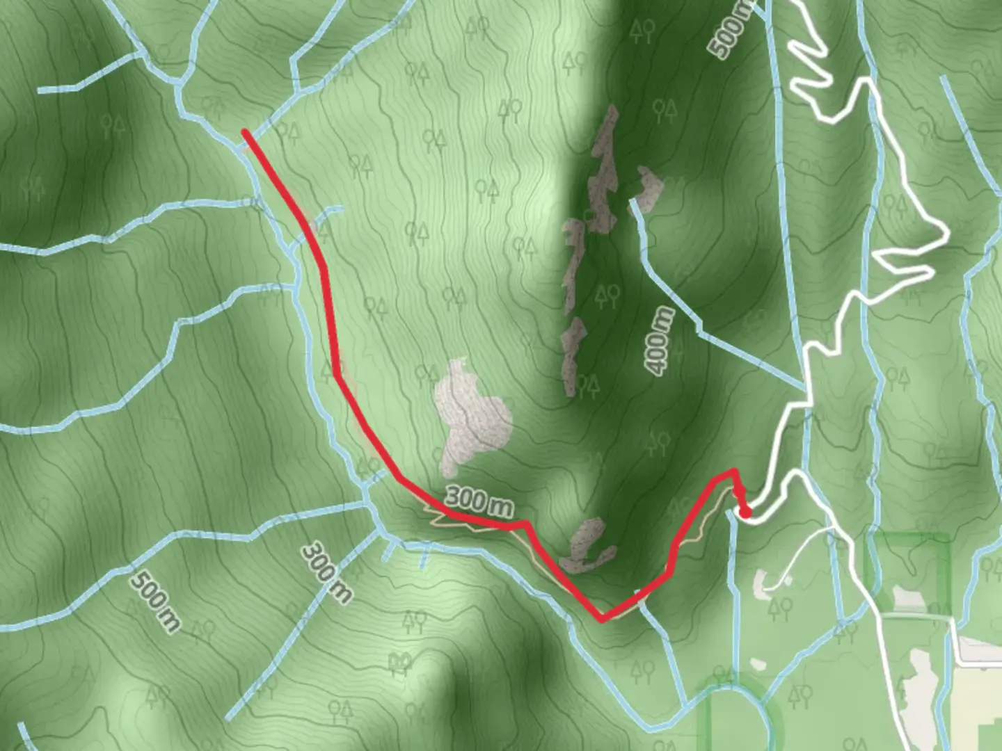 An image depicting the trail Diobsud Creek Trail and its surrounding area.