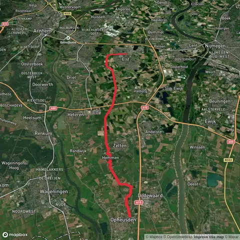 Opheusden to Elst via Weteringsewal