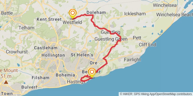 Castles of Sussex Walk stage 3 Map