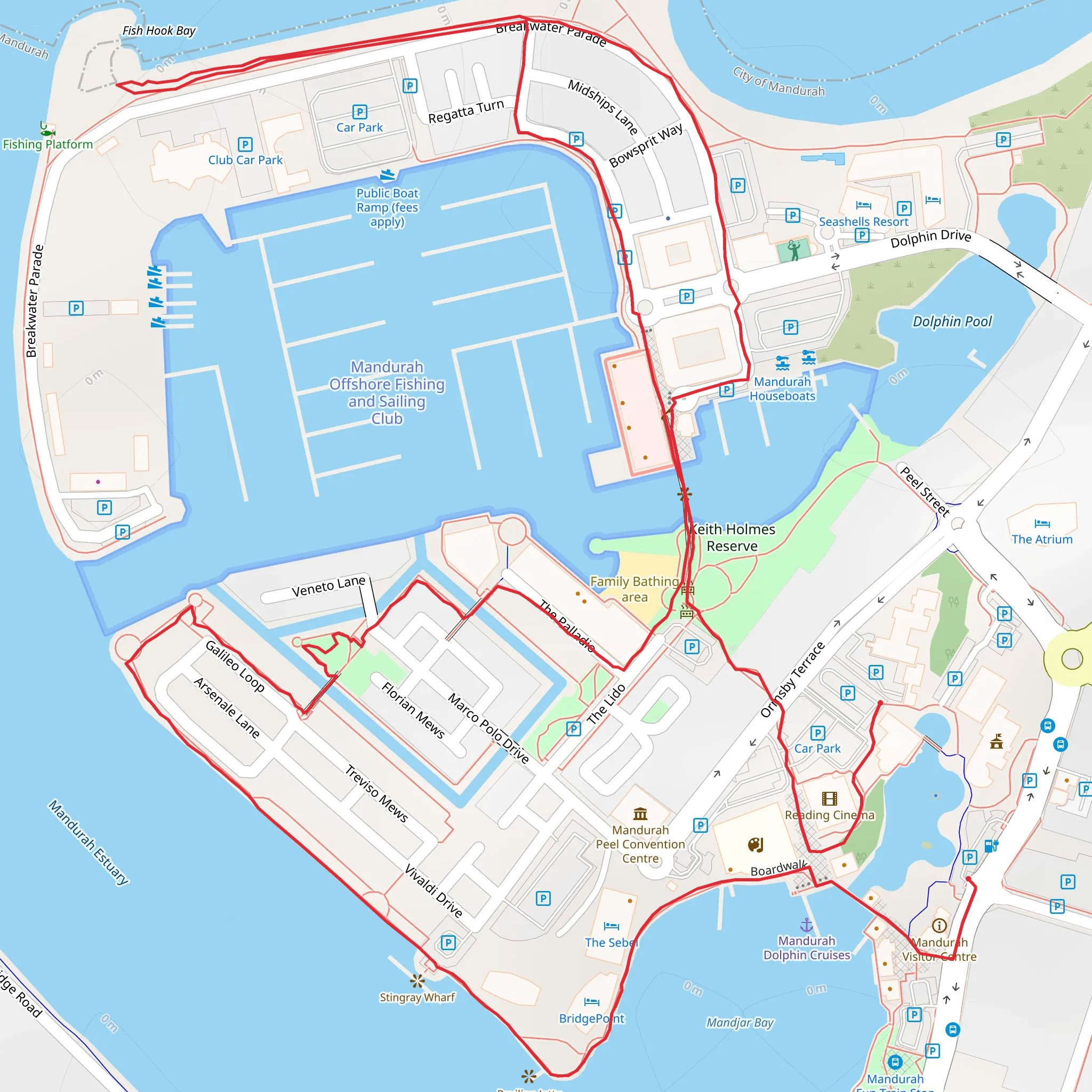 Mandurah Marina Public Art Trail mobile static map