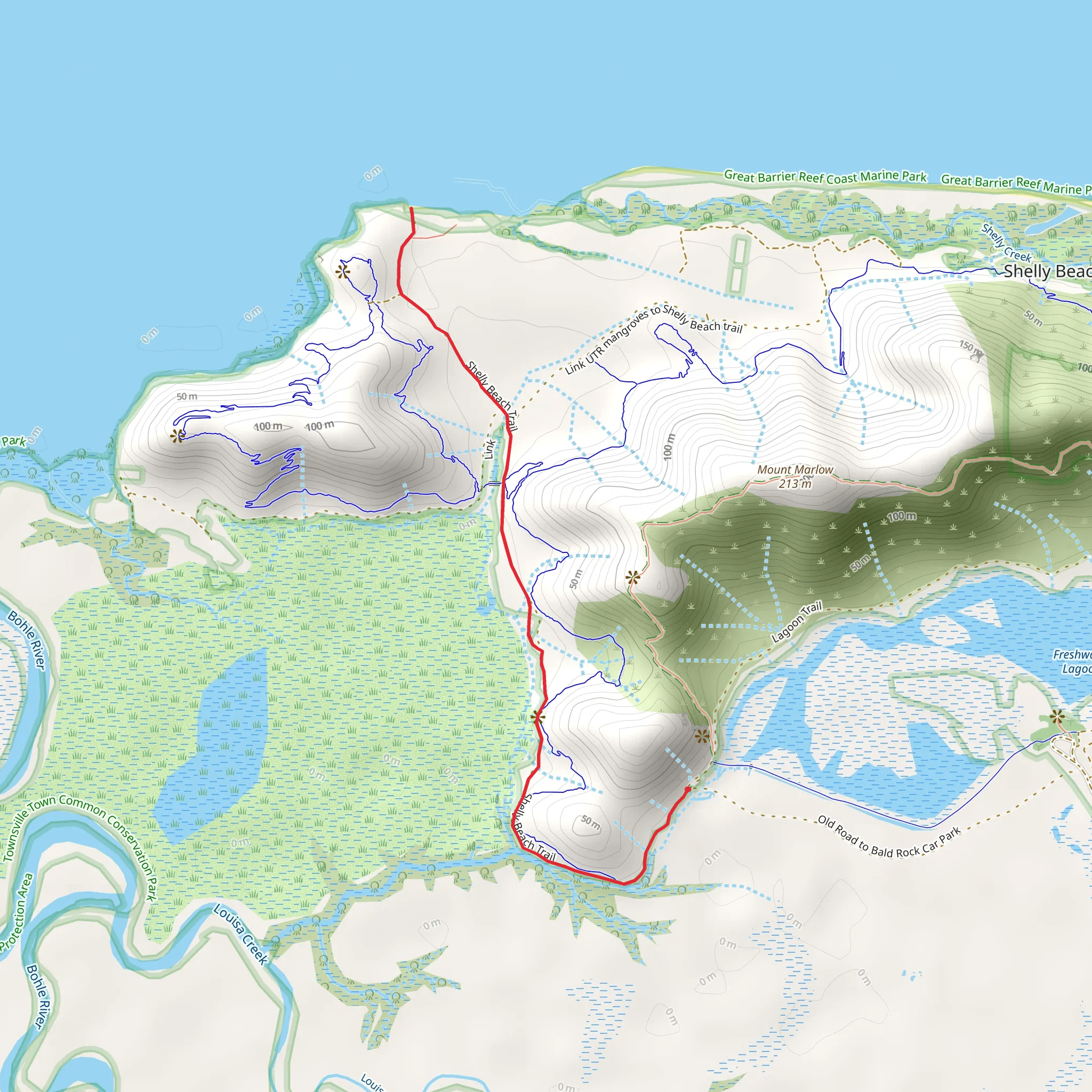 Shelly Beach Trail mobile static map