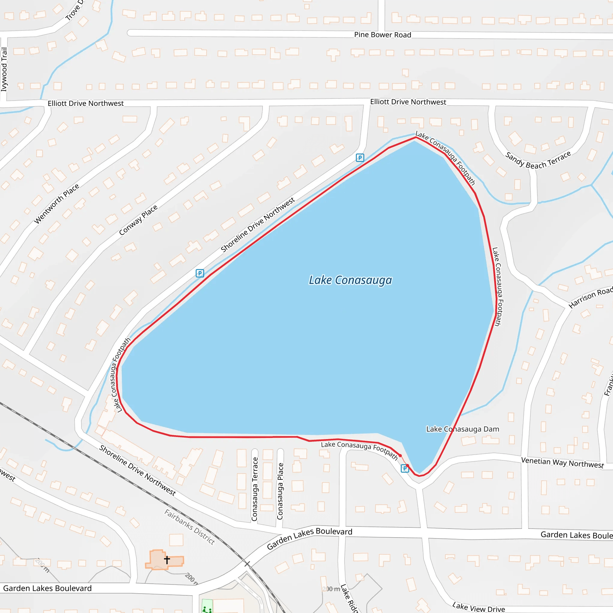 Lake Conasauga Loop mobile static map