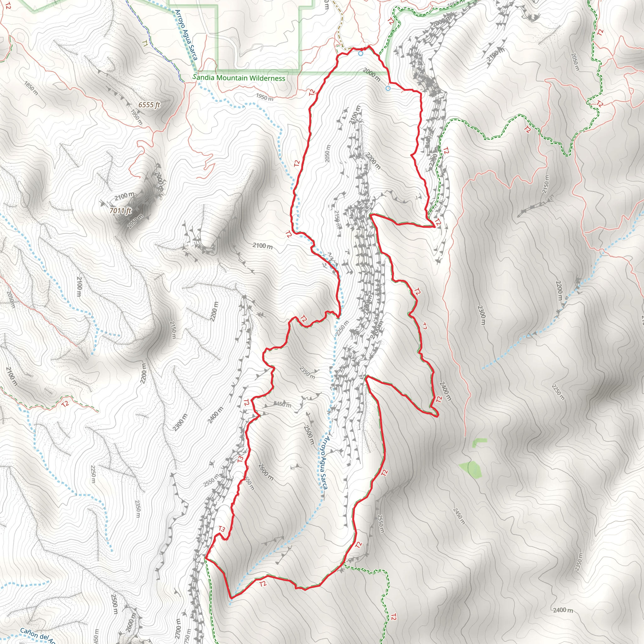 Agua Sarca, North Crest and Del Orno Loop Trail mobile static map