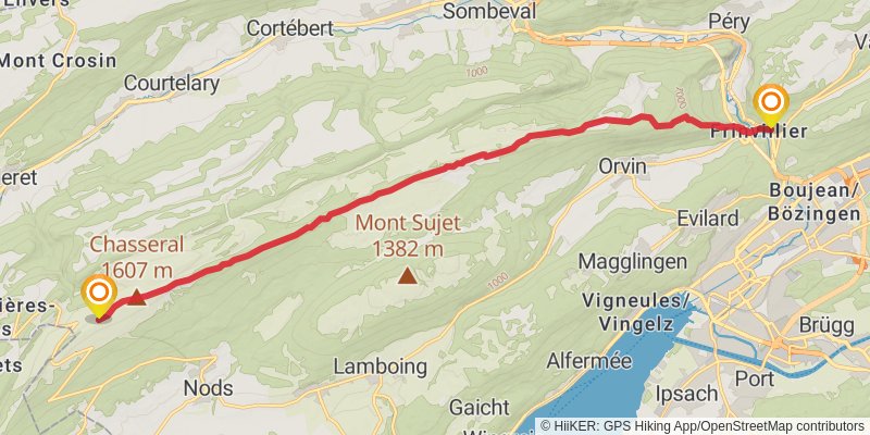 Jura Crest Trail stage 9 Map