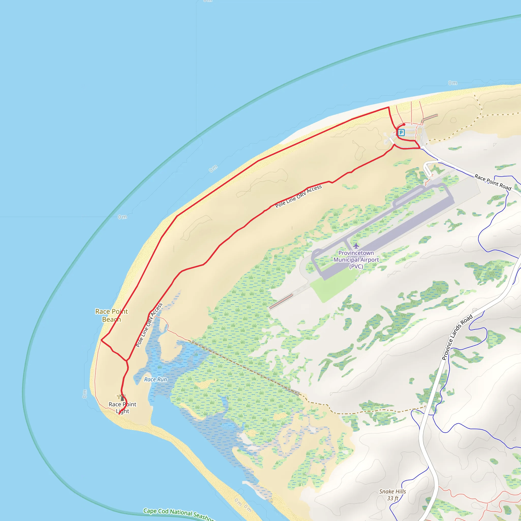 Race Point Beach mobile static map