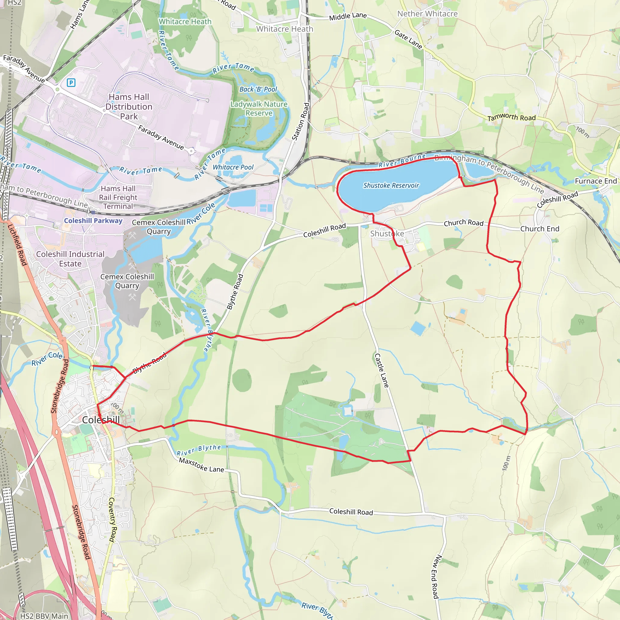 Coleshill Loop mobile static map