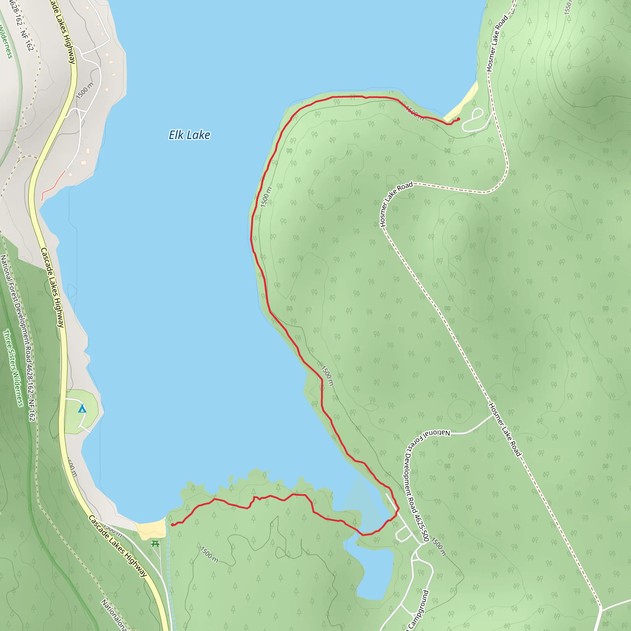 Elk Lake Trail mobile static map