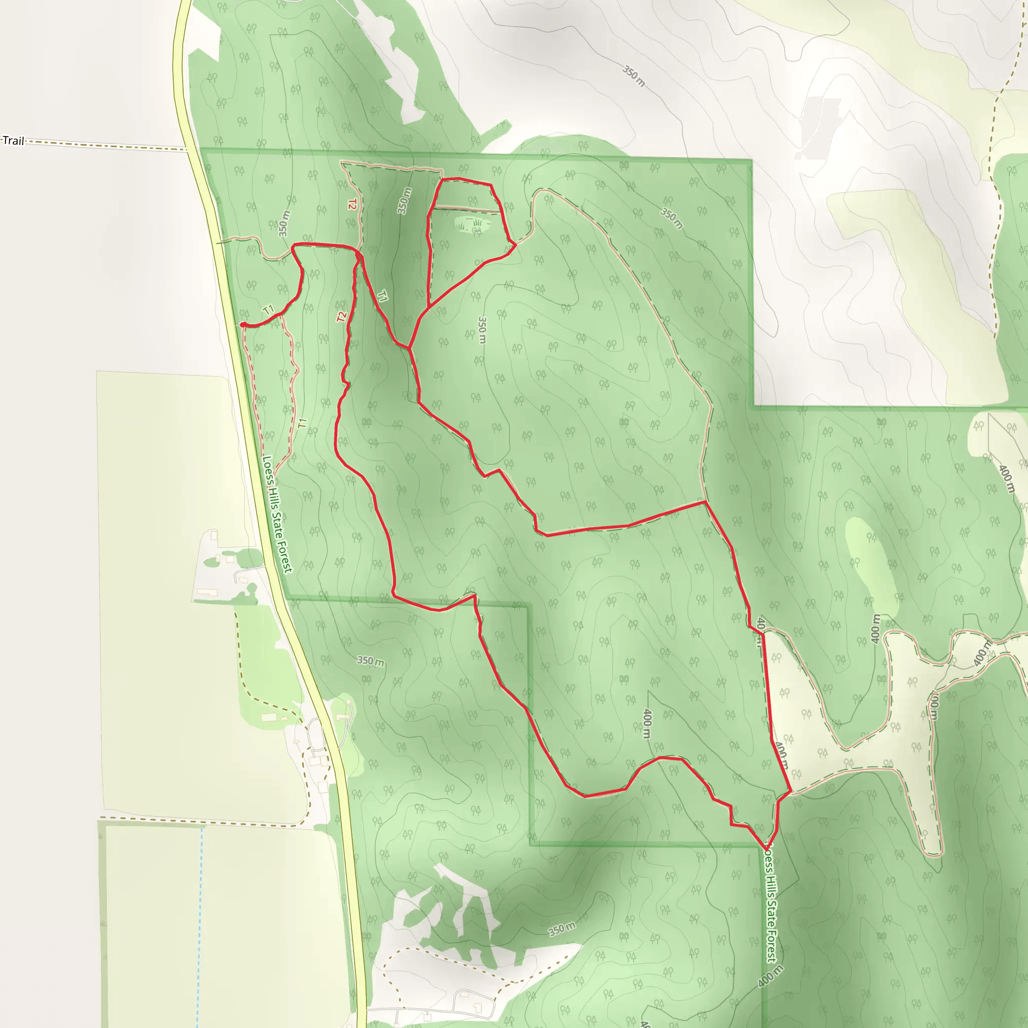Loess Hills State Forest Northside Loop mobile static map