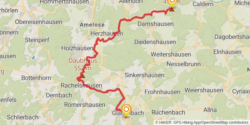 Lahn-Dill-Bergland-Pfad stage 4 Map
