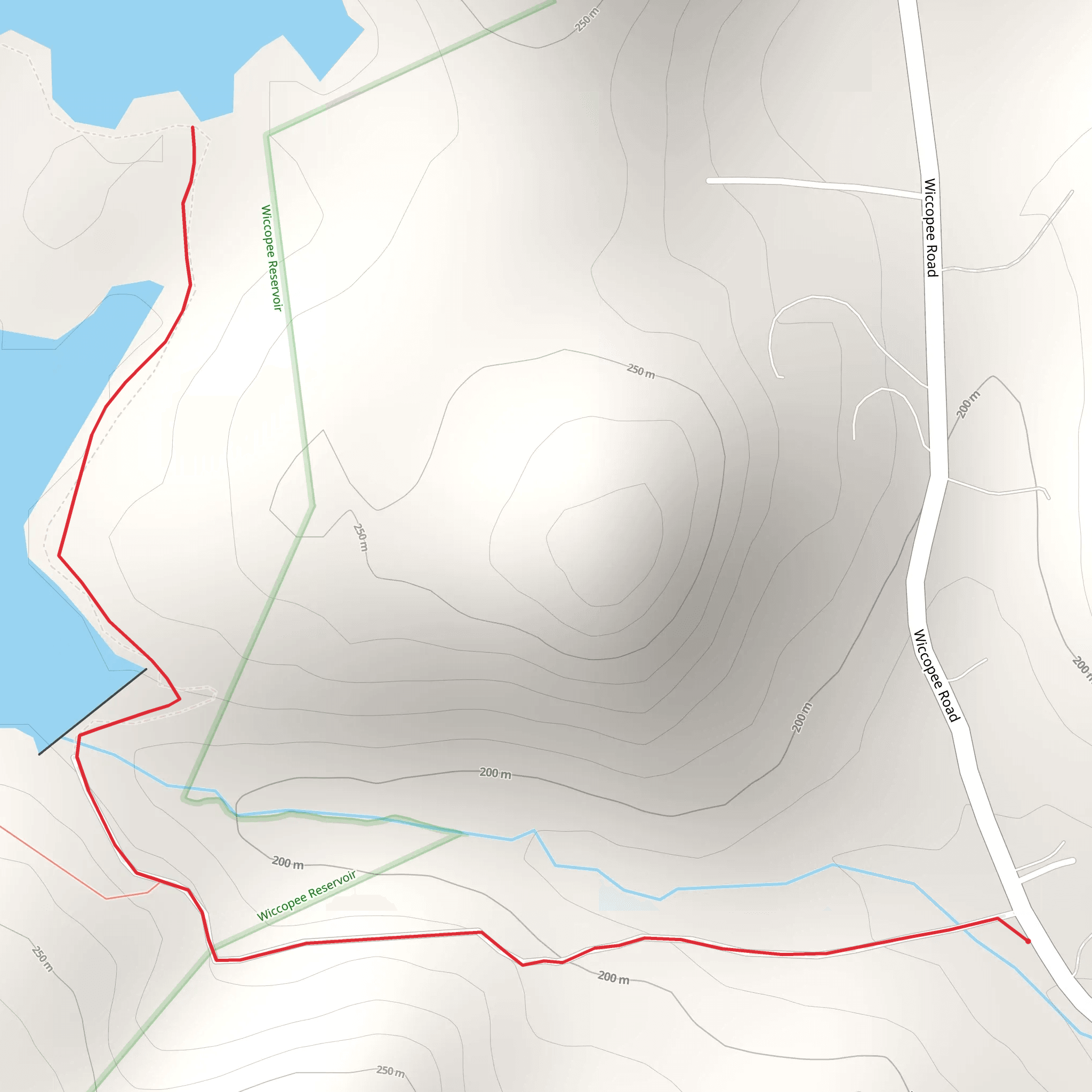 Wiccopee Reservoir Out and Back mobile static map