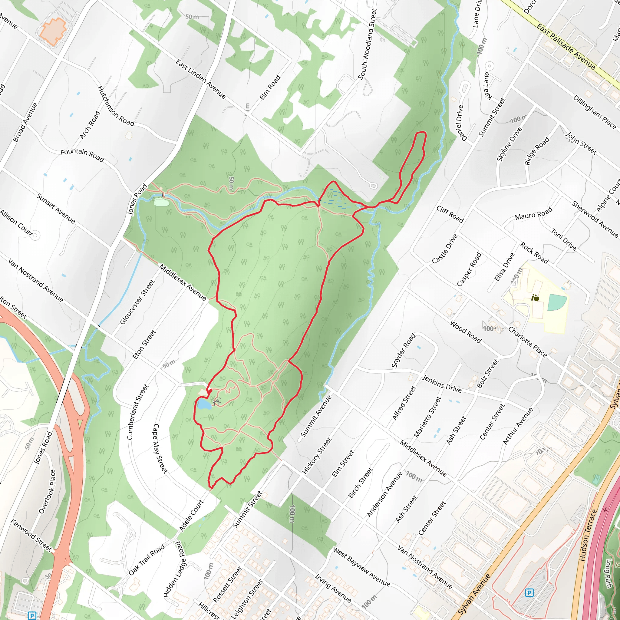 Flat Rock Brook Nature Center Loop mobile static map