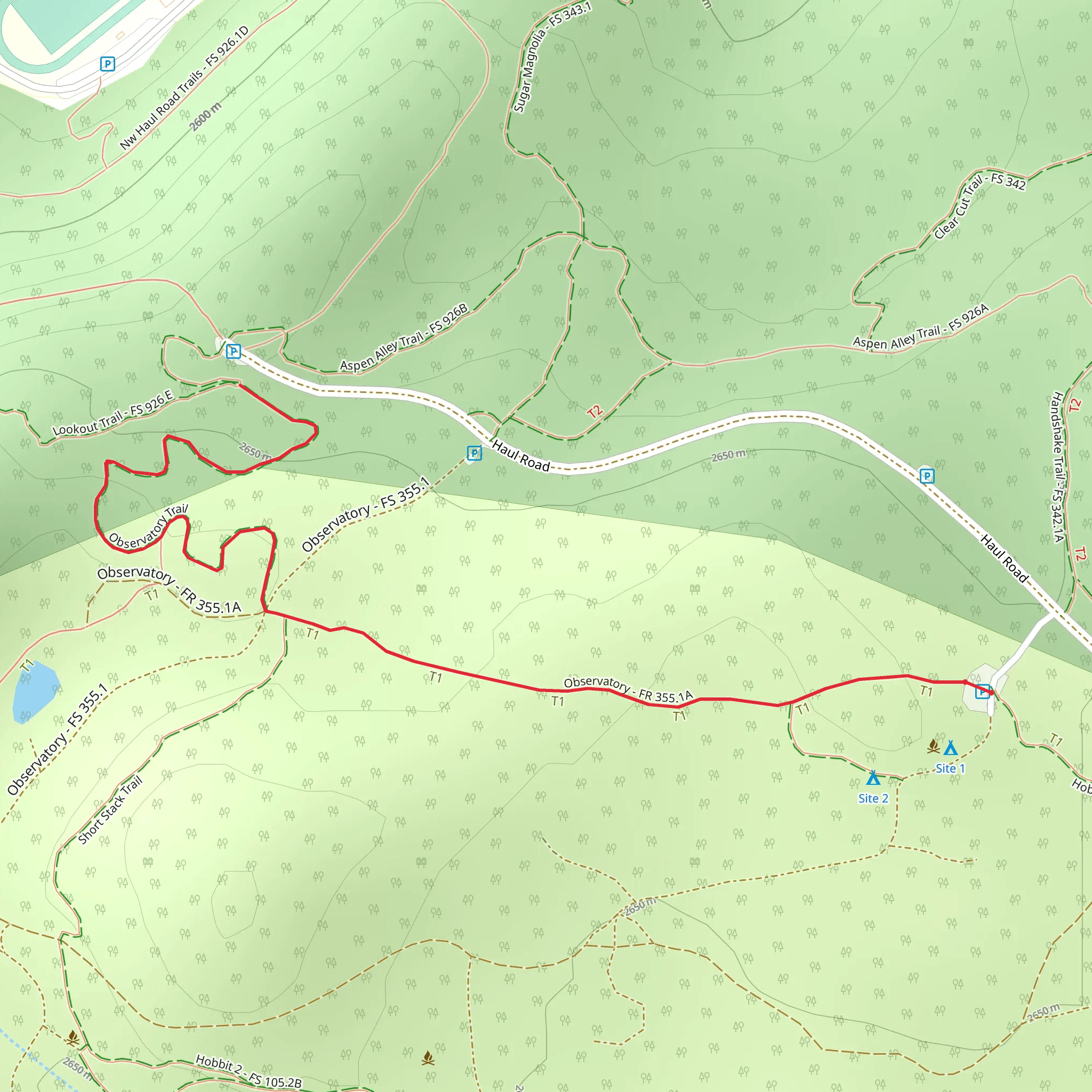 Observatory Trail mobile static map