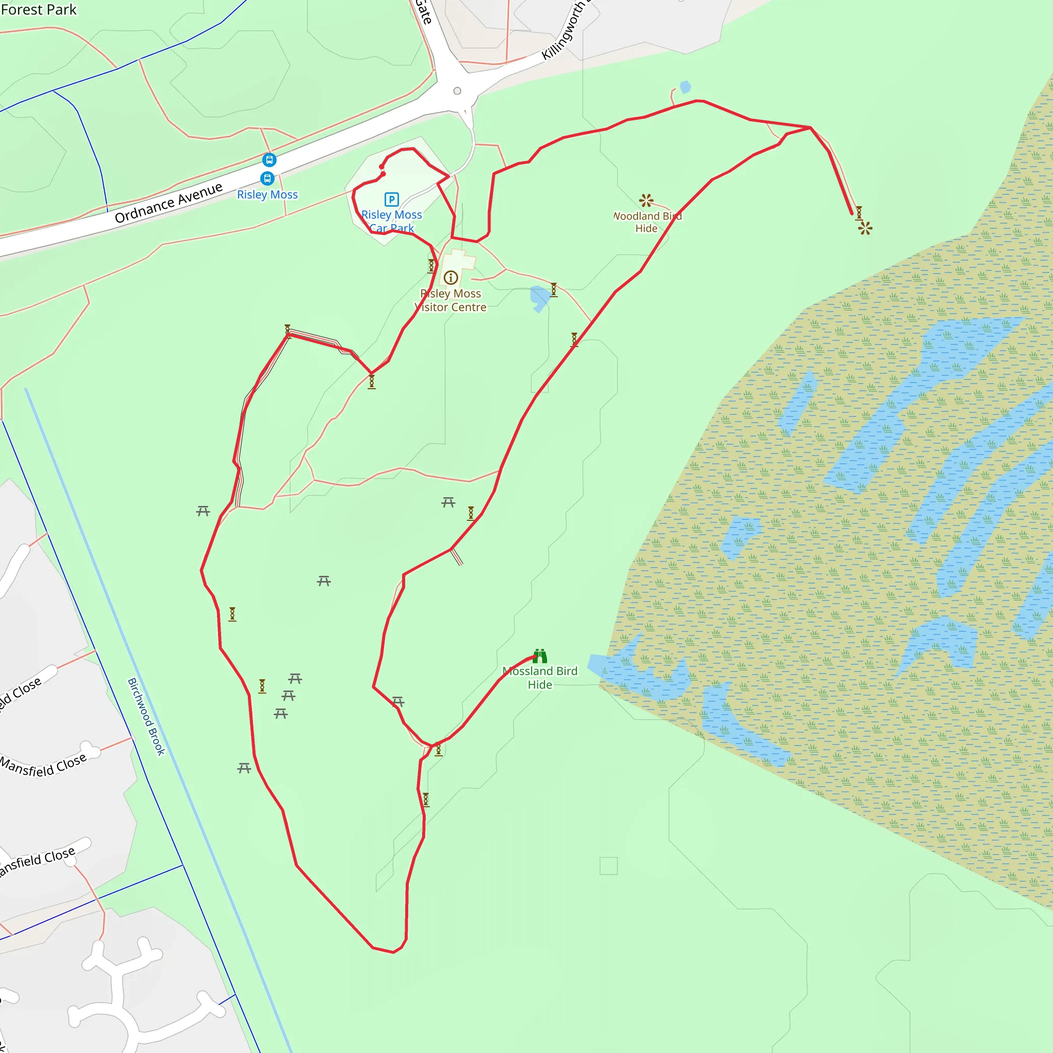 Risley Moss Country Park Loop mobile static map