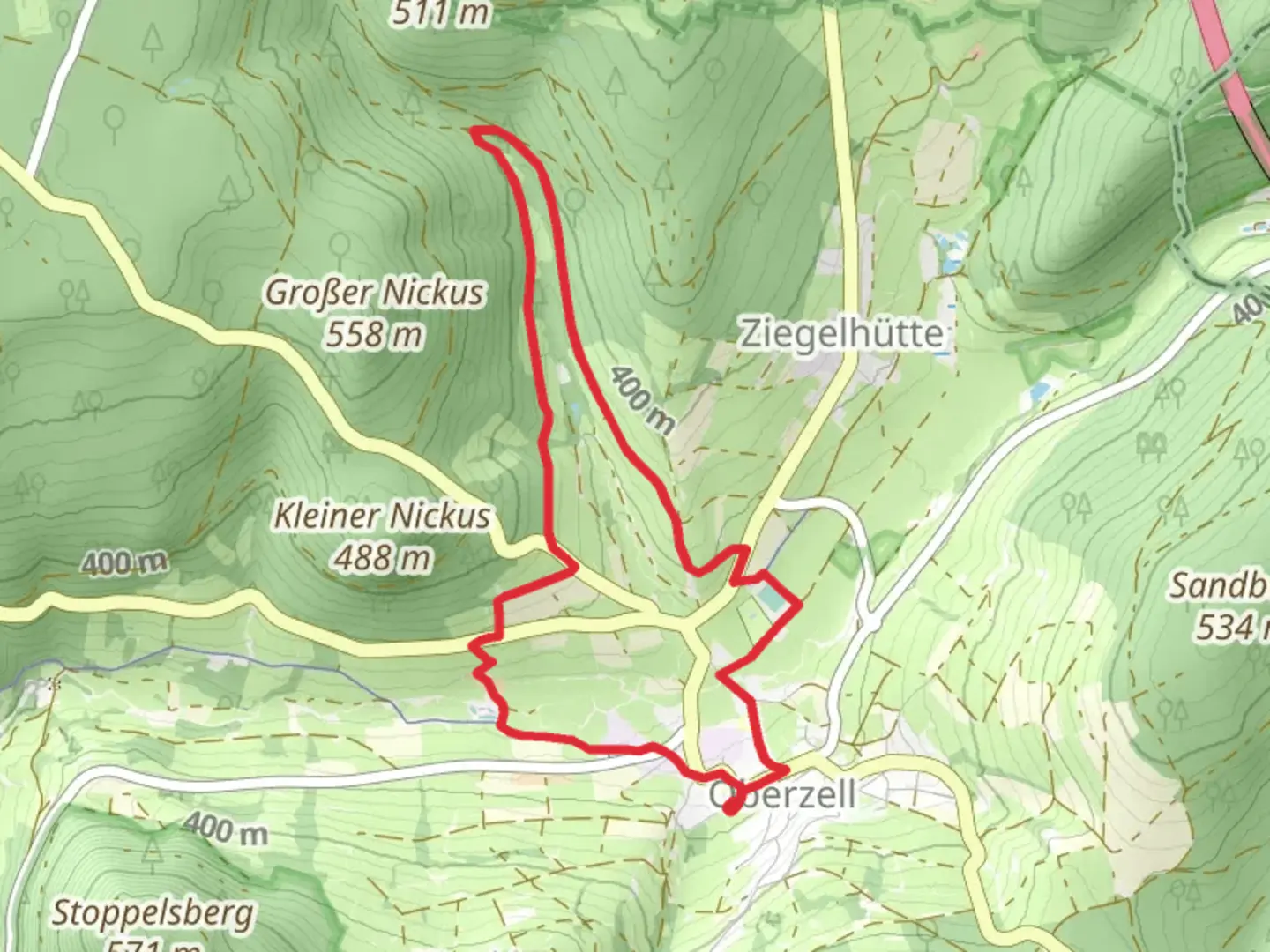 An image depicting the trail Oberzell Rundwanderweg Hemmersbach and its surrounding area.