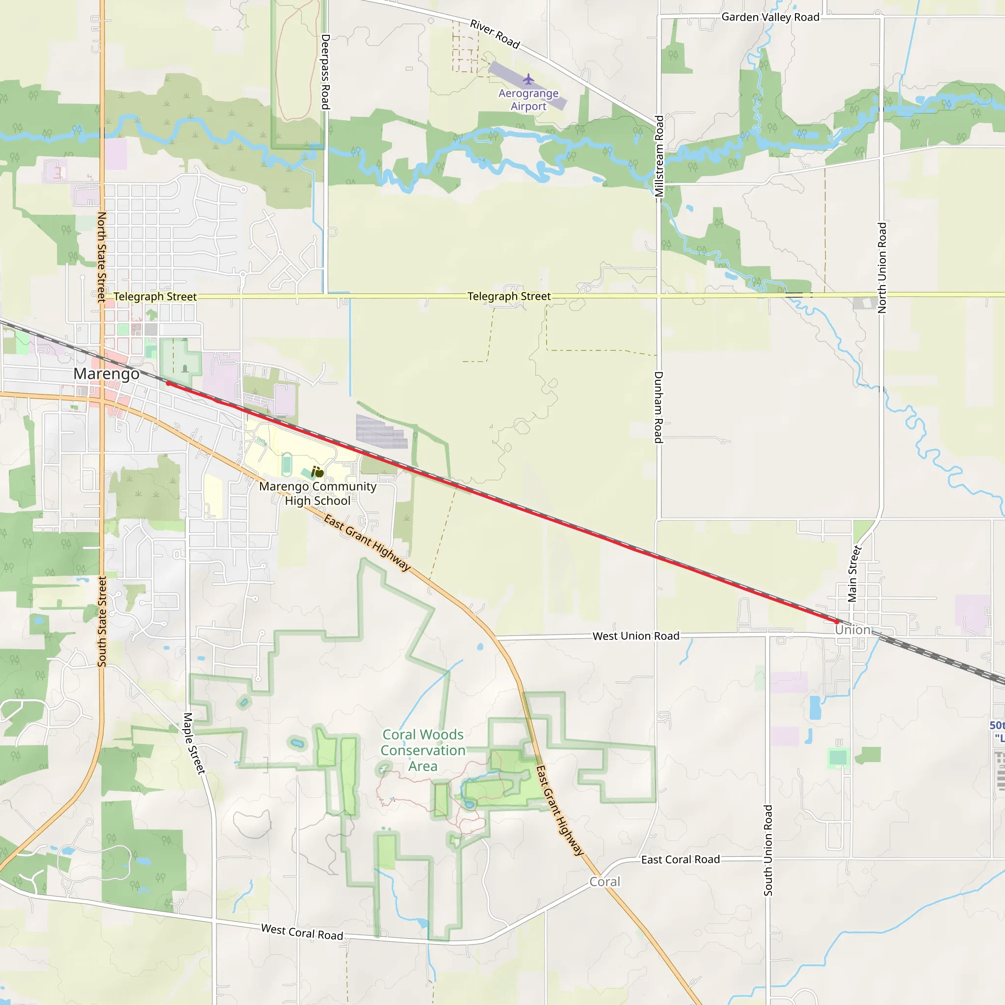 HUM Trail - Depot Street mobile static map