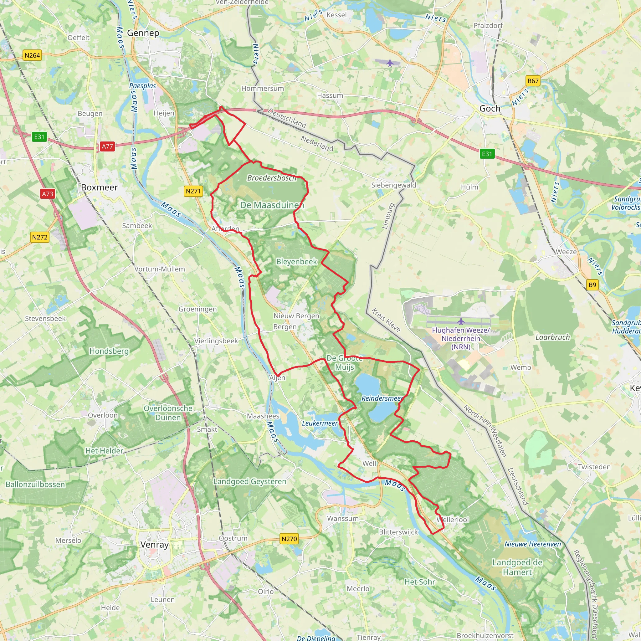 Bergerbos, Reindersmeer, Leukermeer and Quin Loop mobile static map
