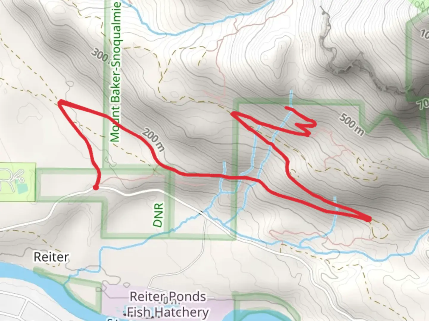 An image depicting the trail Walk to The Clearcut Boulders and its surrounding area.