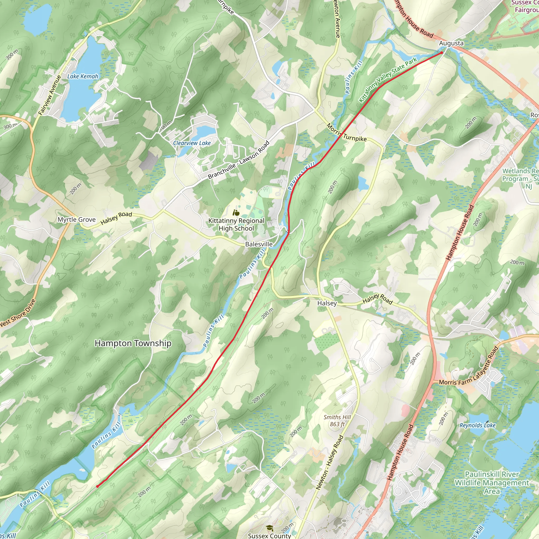 Great Valley Trail mobile static map