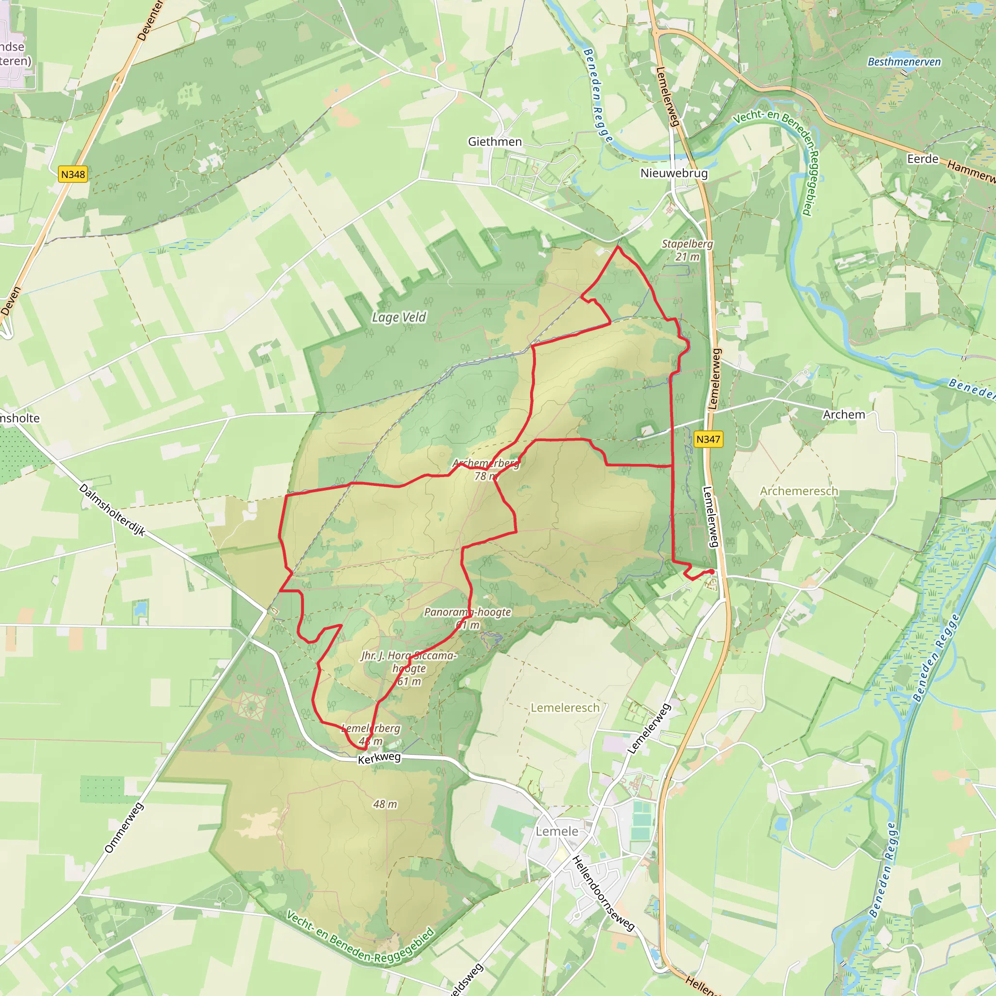 Archemerberg and Lemelerberg Loop mobile static map