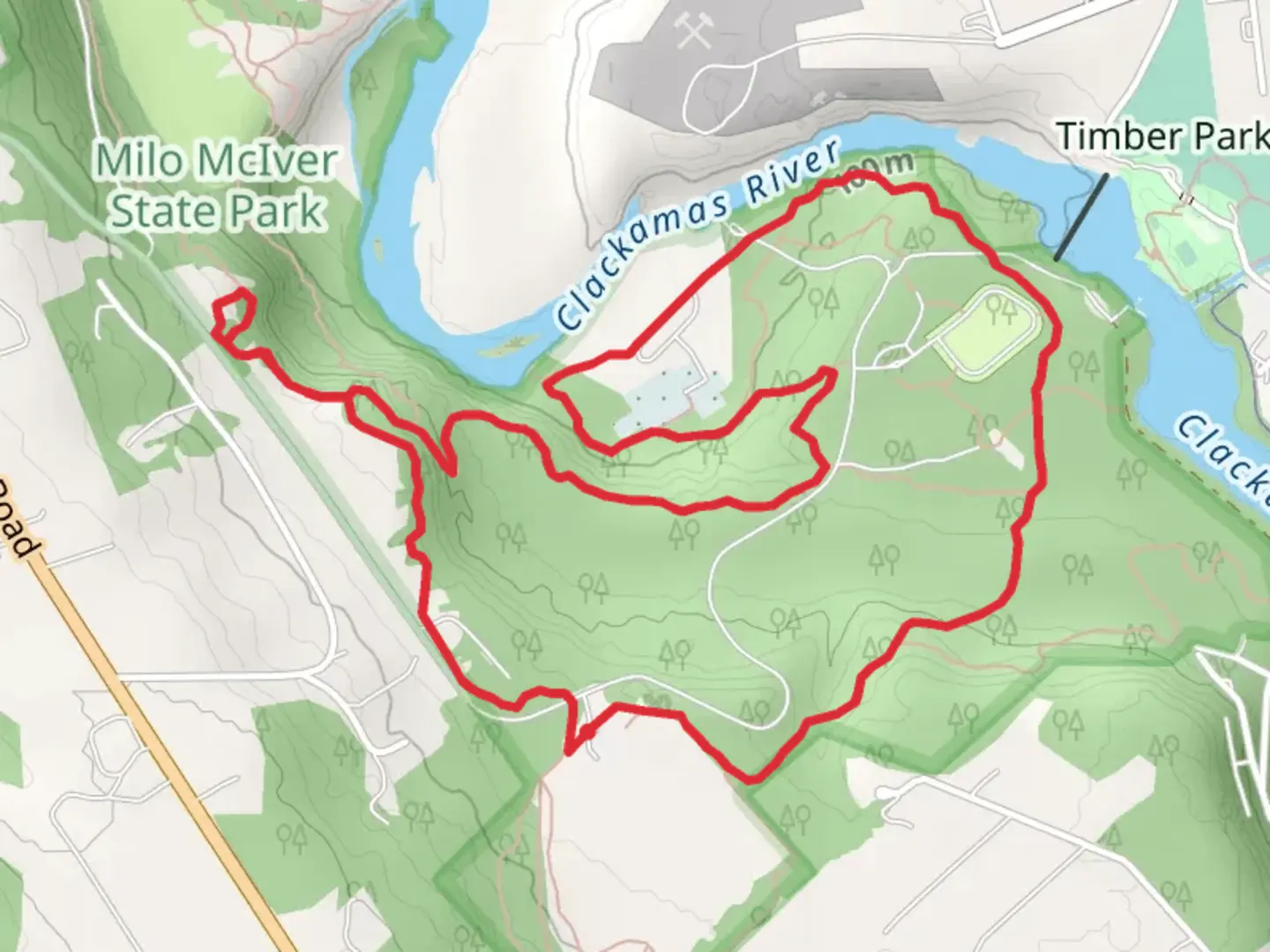 An image depicting the trail Clackamas River - Rivermill Loop Trail and its surrounding area.