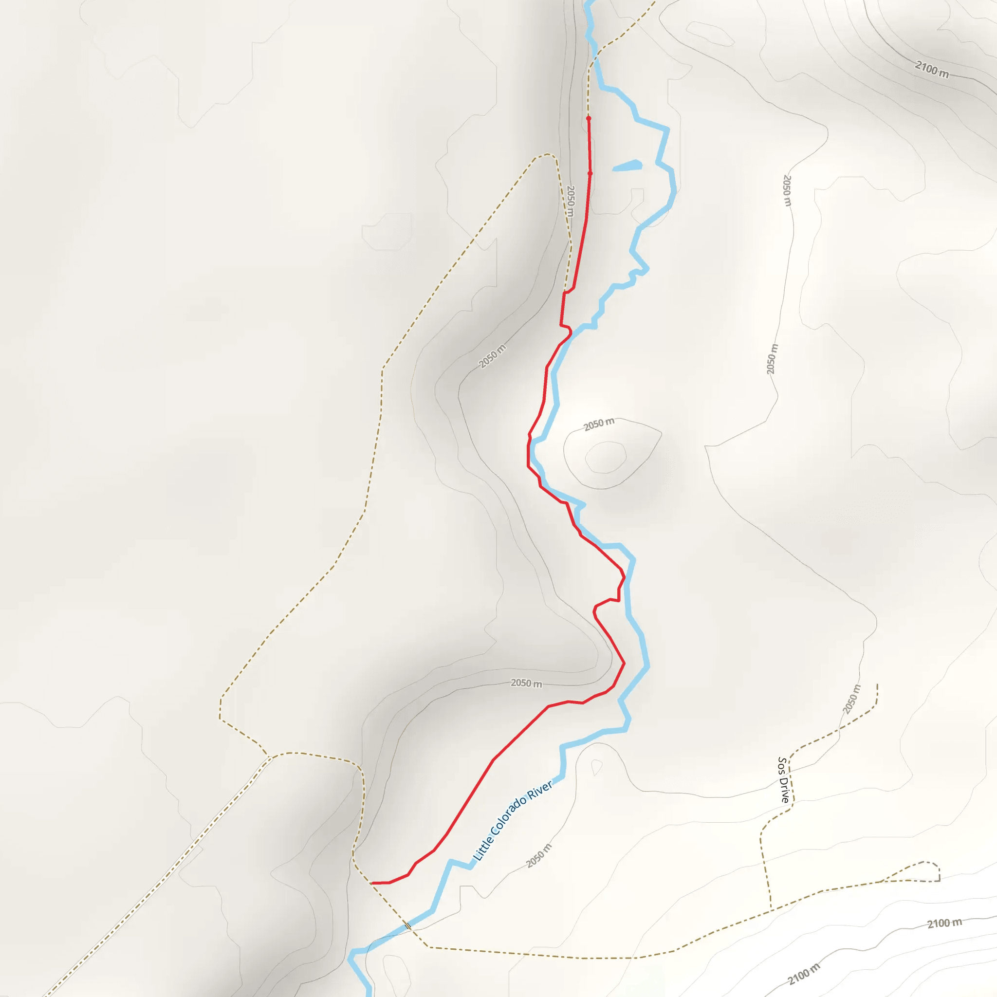 Walk beside Little Colorado River mobile static map