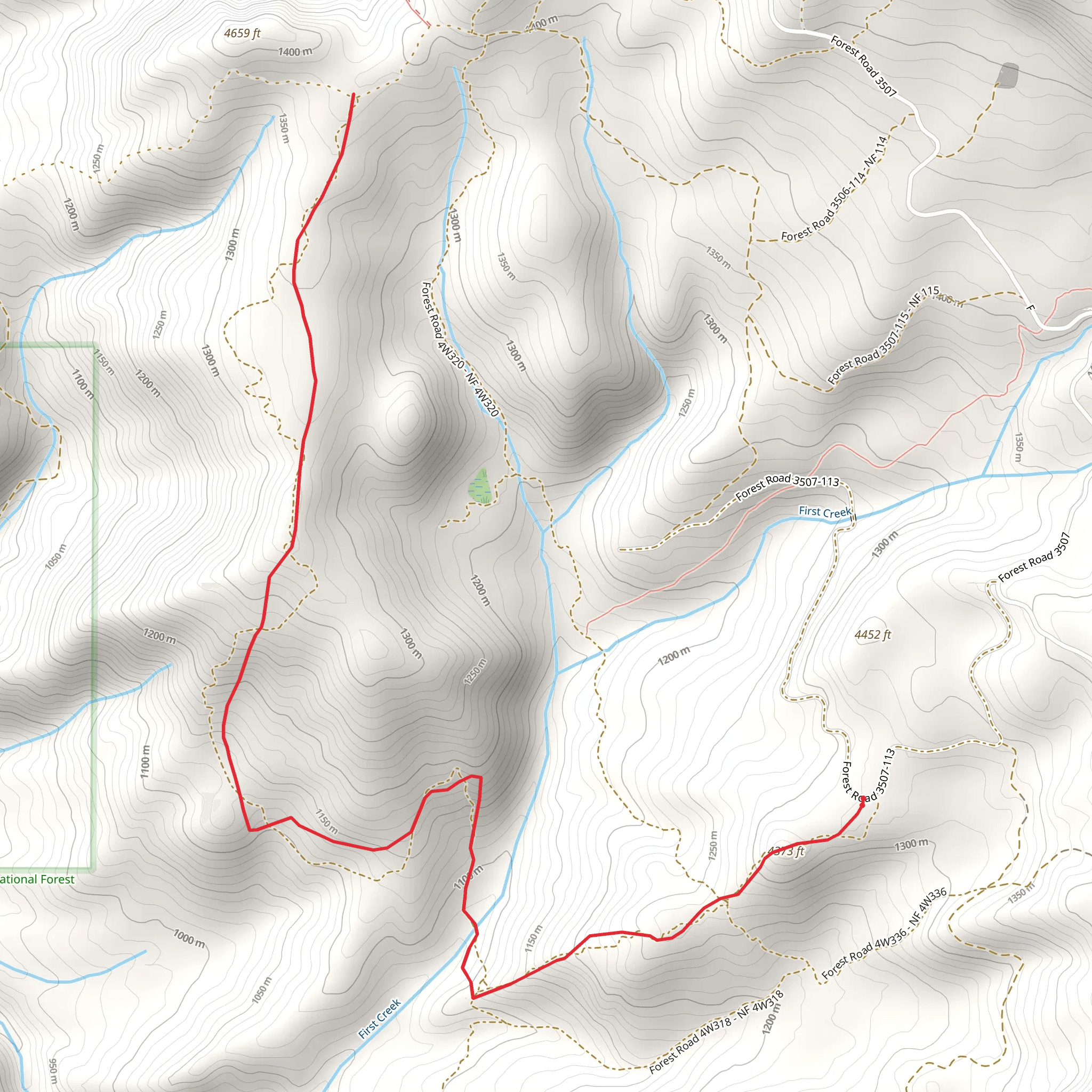 Tuff Ridge Trail mobile static map