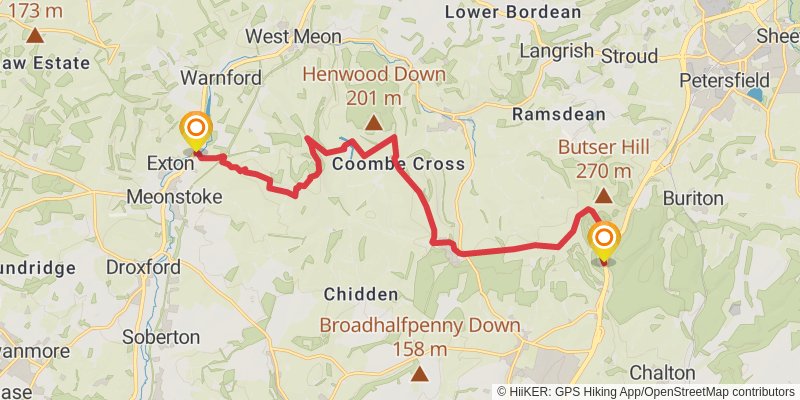 South Downs Way stage 2 Map