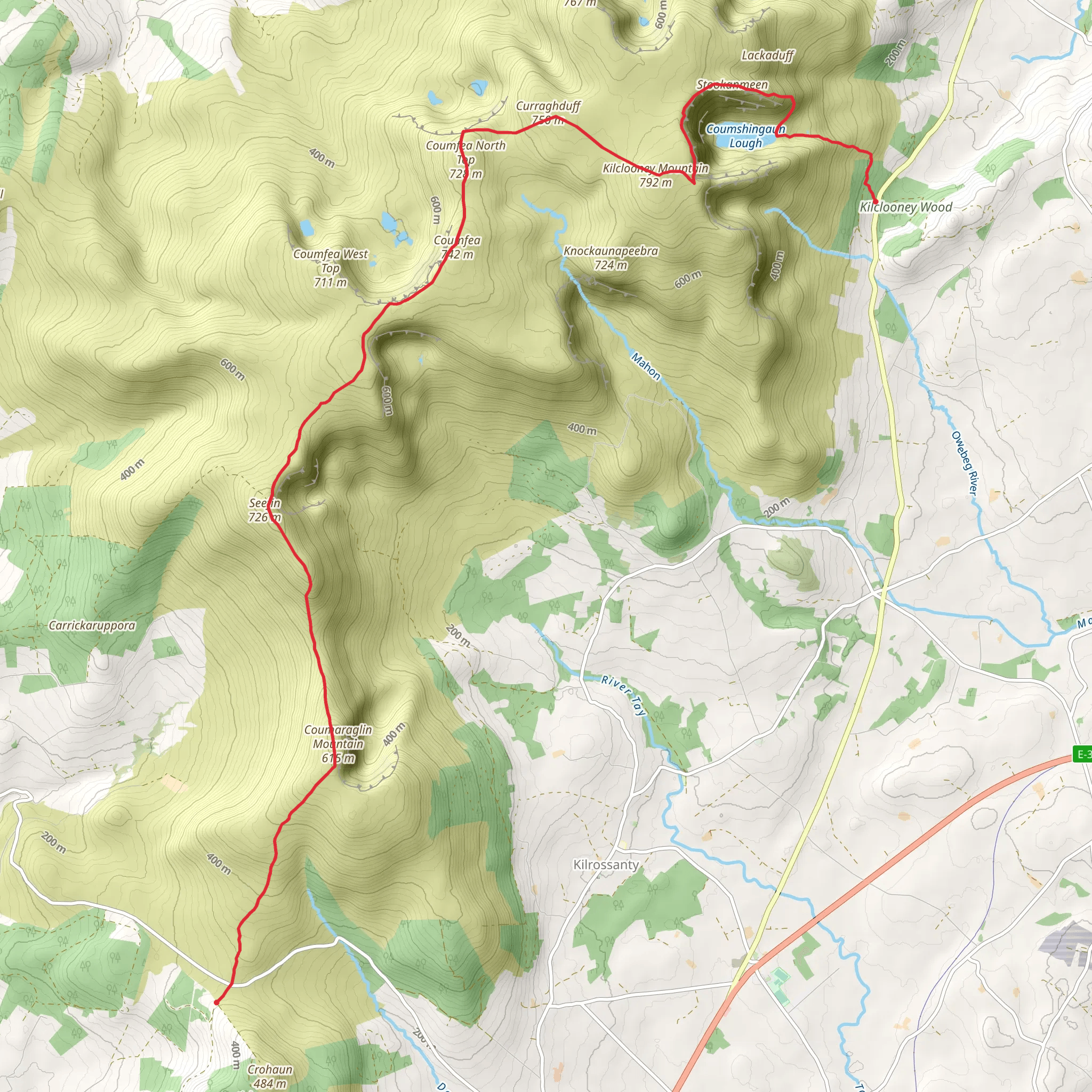 Comeraghs Traverse mobile static map