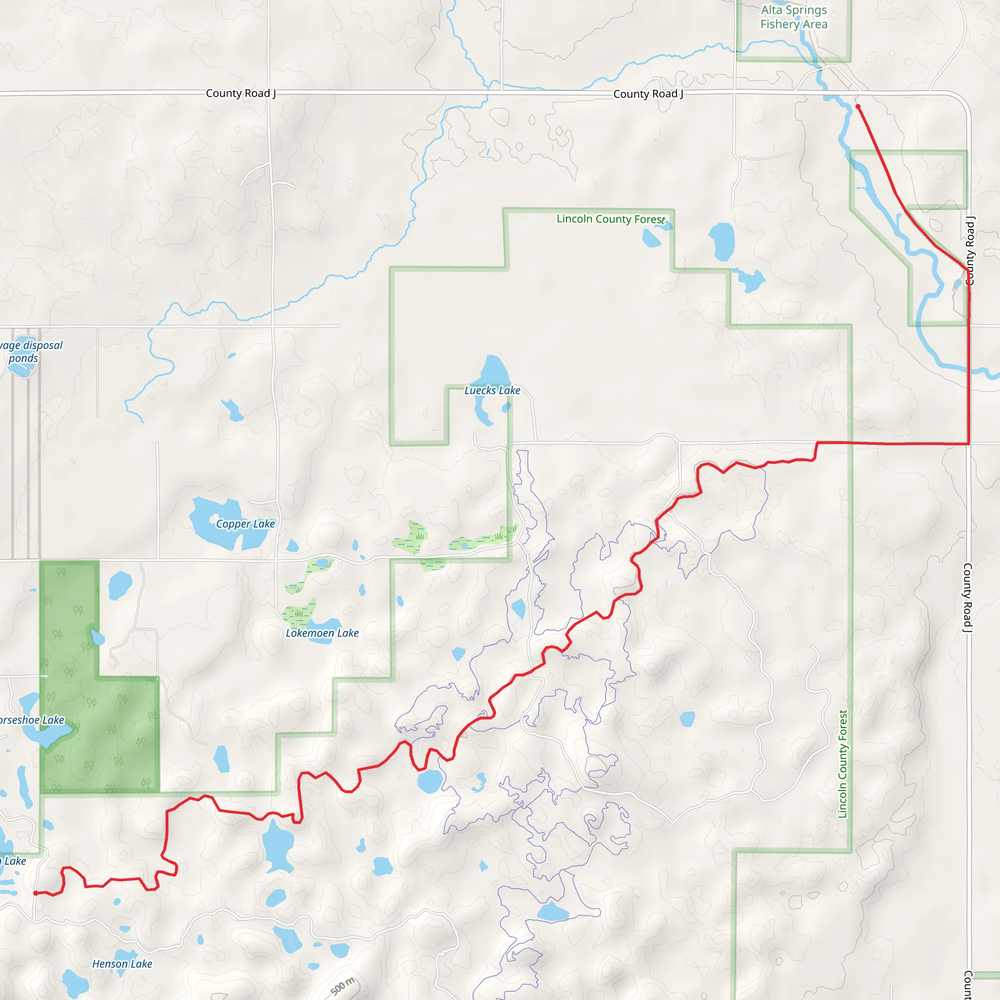 Ice Age Trail - Horn Lake mobile static map