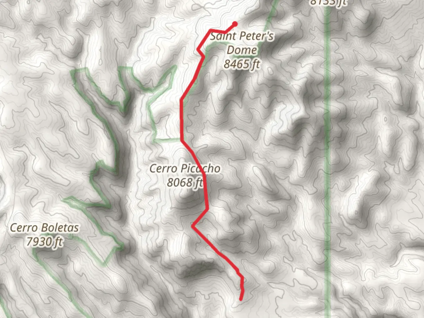 An image depicting the trail Saint Peter's Dome Trail and its surrounding area.