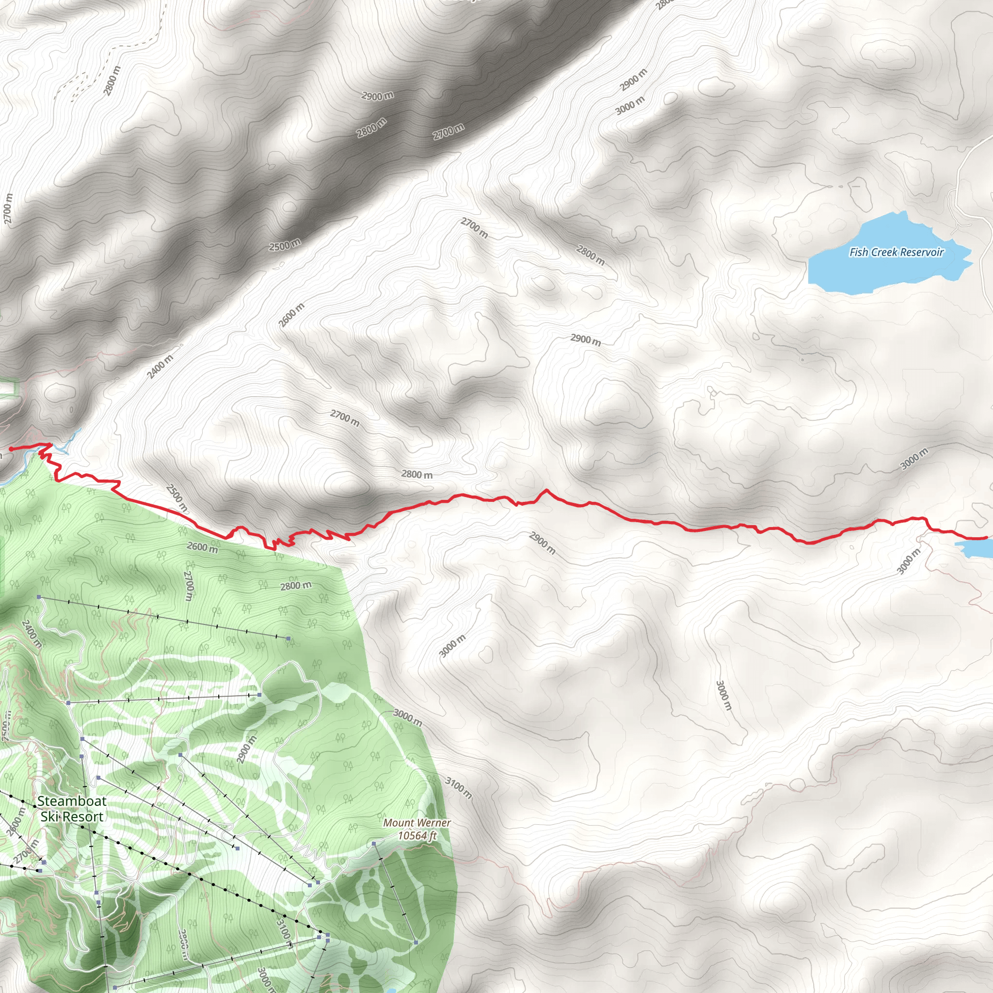 Long Lake via Fish Creek Trail mobile static map