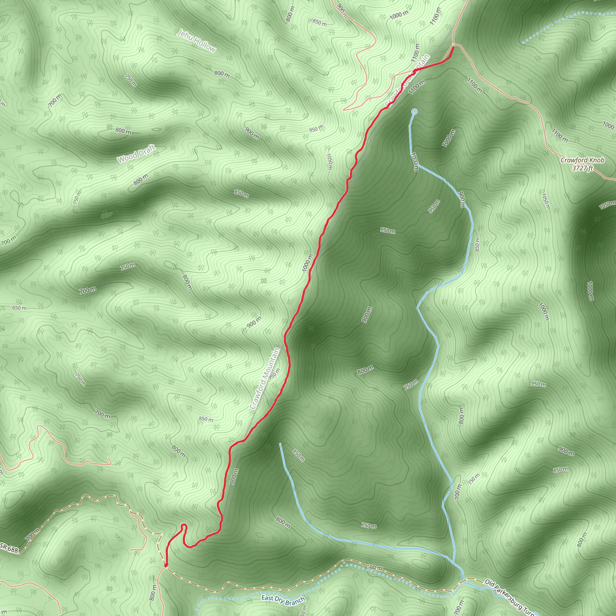 Crawford Mountain Trail mobile static map