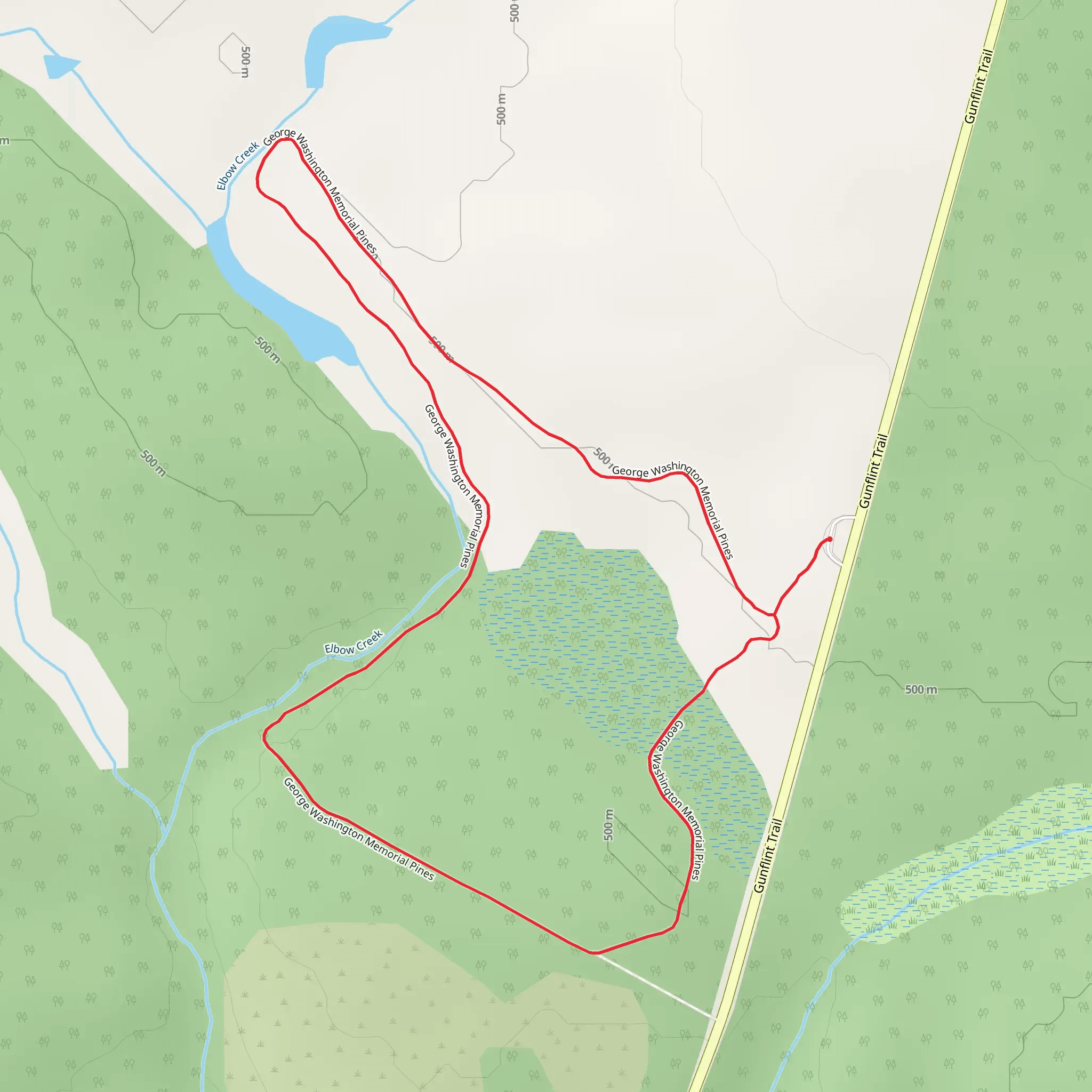 George Washington Memorial Pines Loop mobile static map