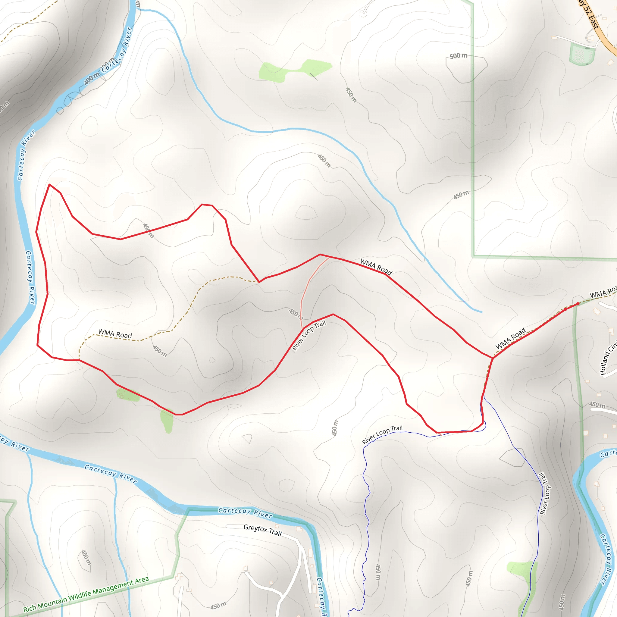 Cartecay River Loop Trail mobile static map