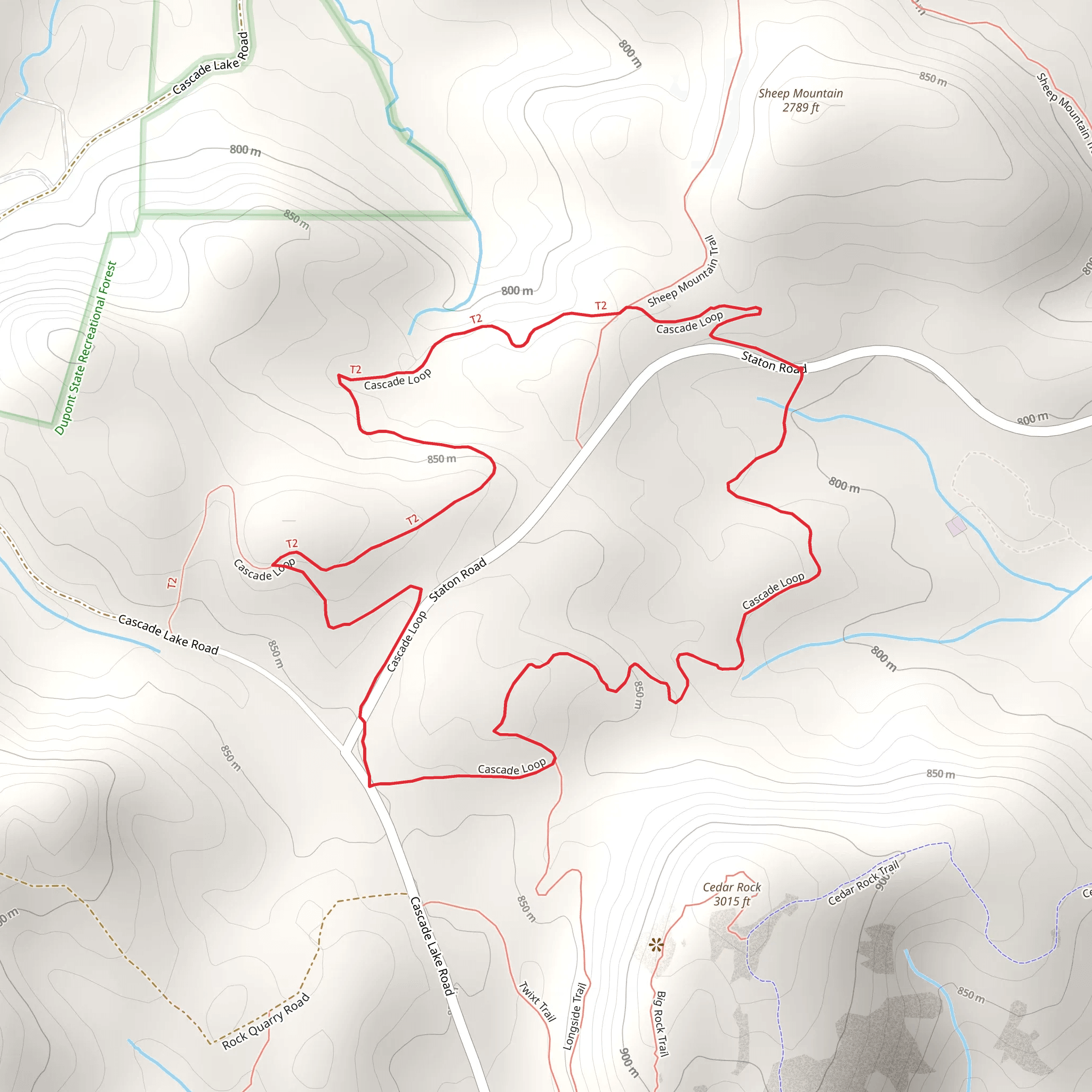 Pine Tree and Cascade Loop Trail mobile static map