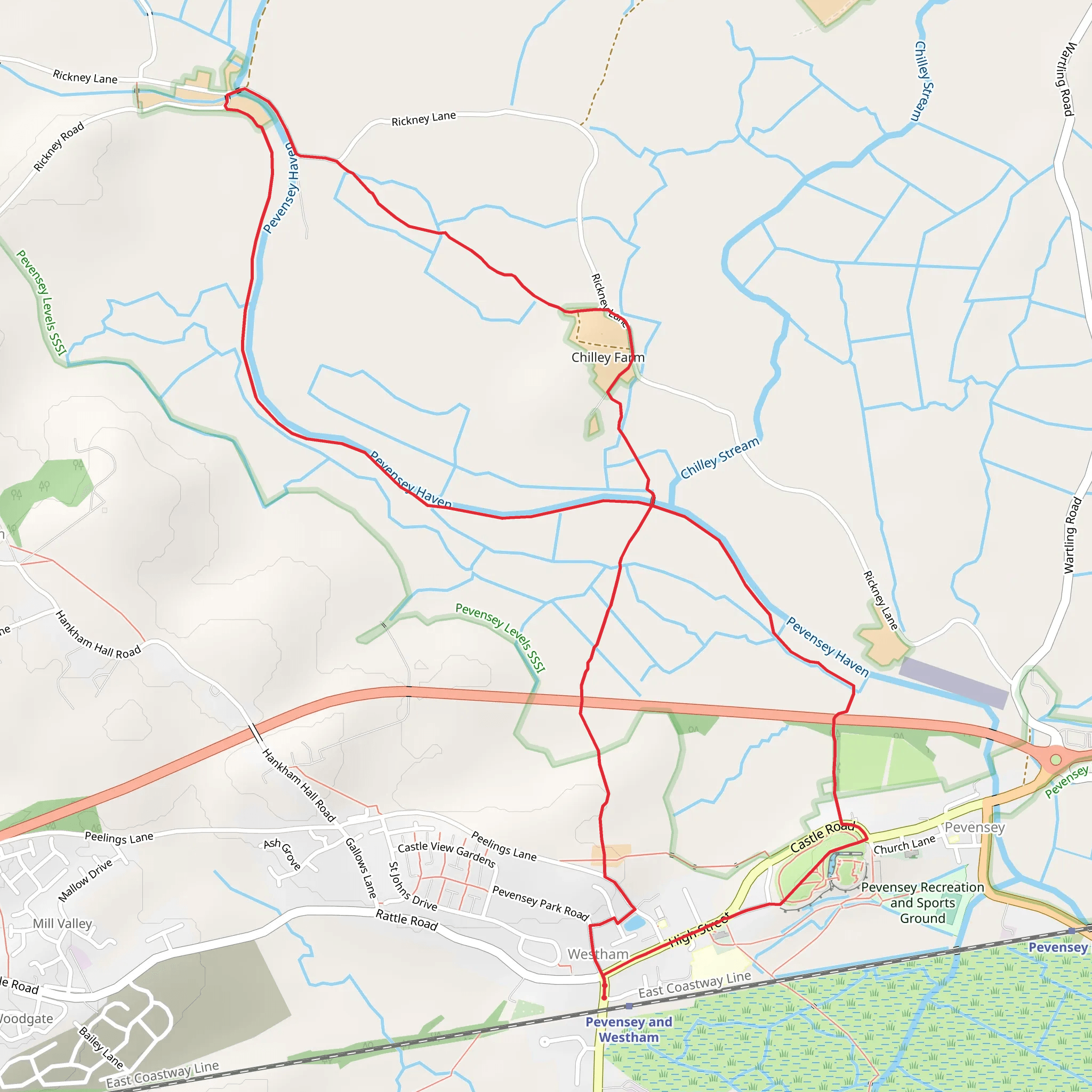 Pevensey and Westham Loop mobile static map