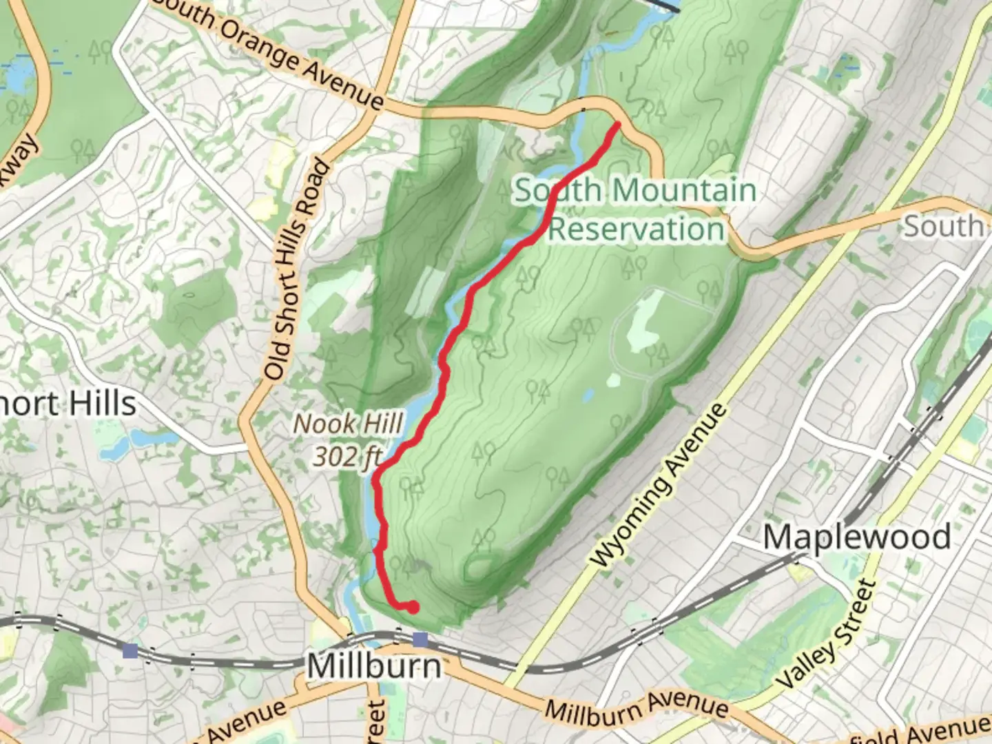 An image depicting the trail Rahway River Walk and its surrounding area.