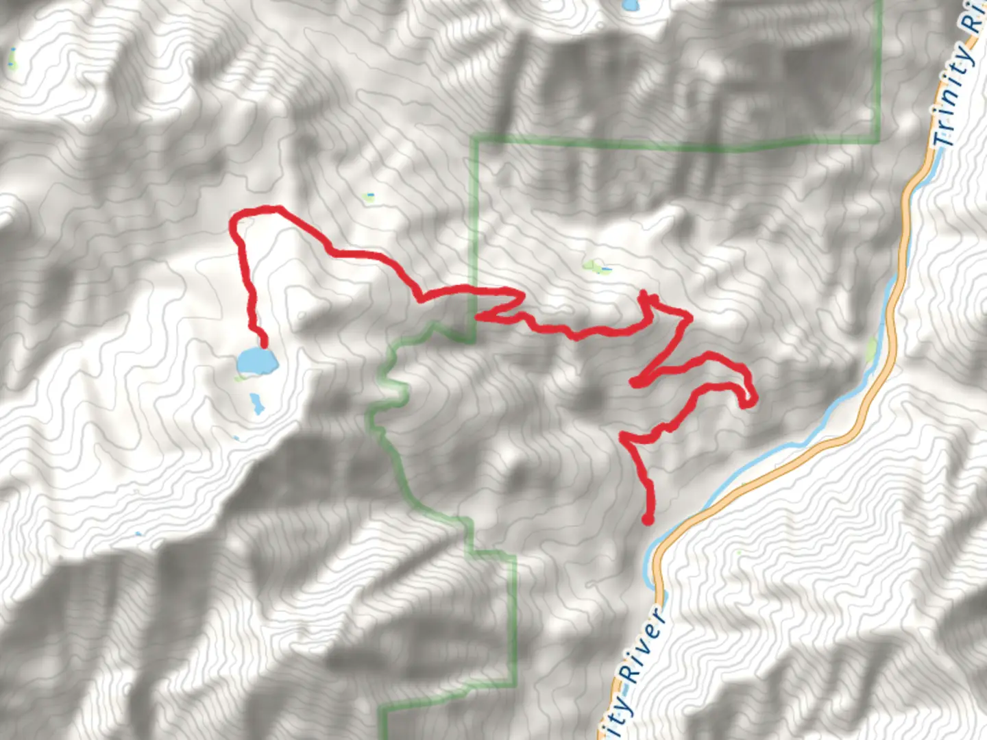 An image depicting the trail Stoddard Lake via Ripple Creek Road and its surrounding area.