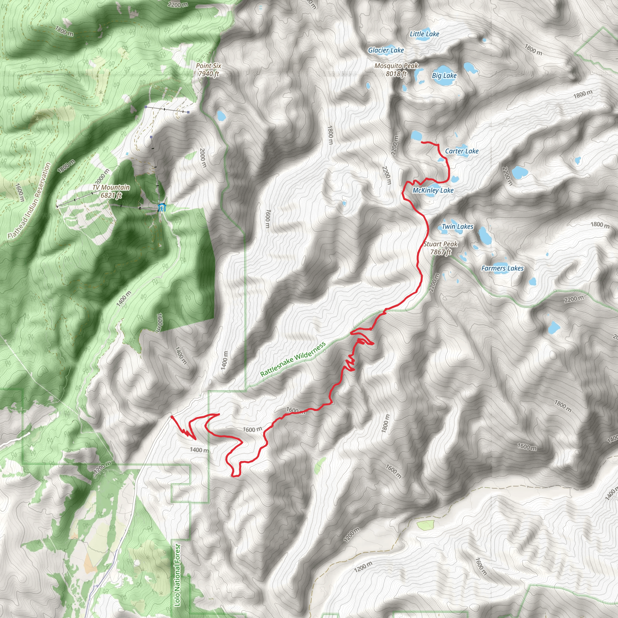 Worden Lake via Ravine Creek and Stuart Peak Trail mobile static map