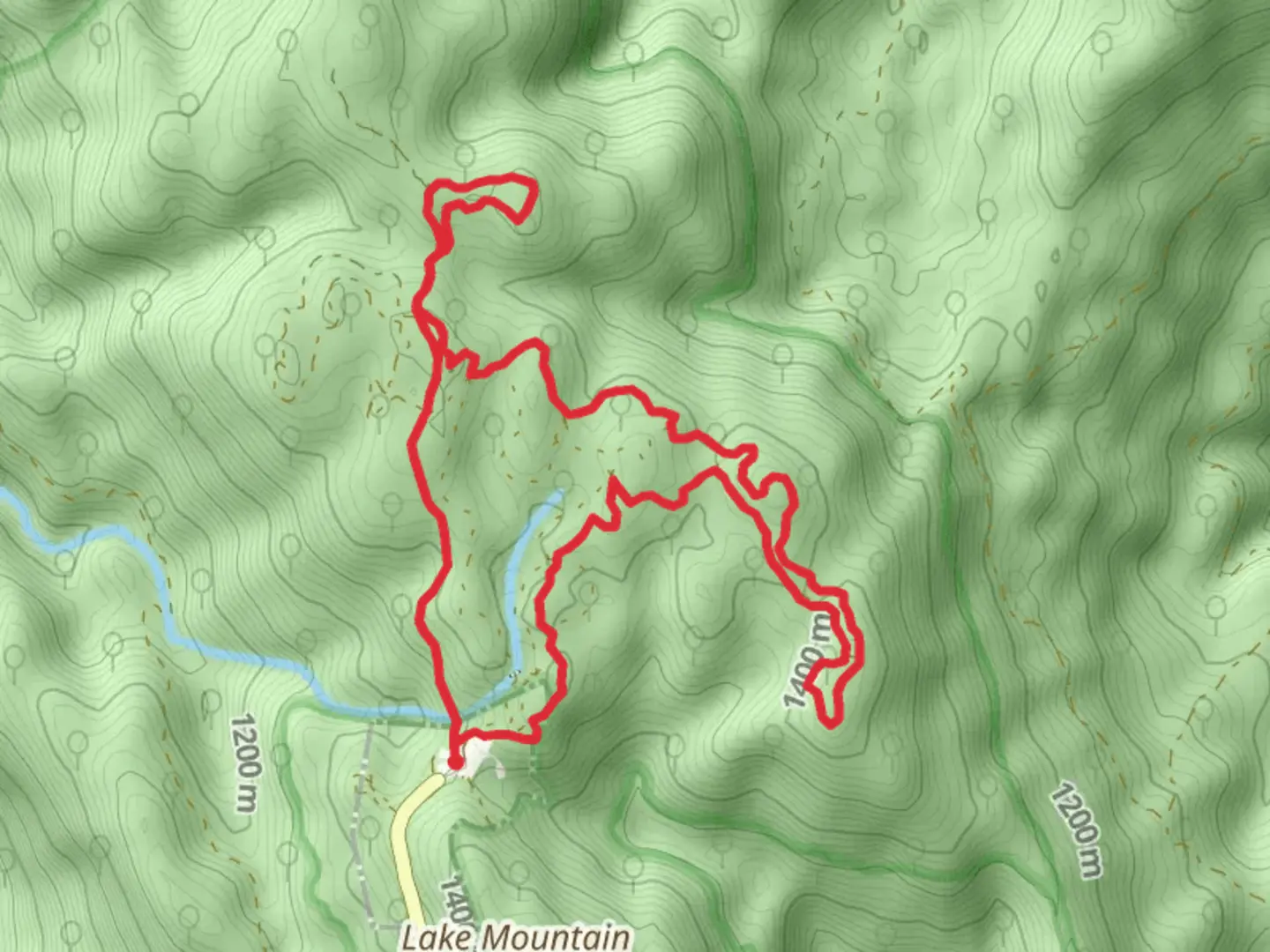 An image depicting the trail Lake Mountain Woolbutt Loop Trail and its surrounding area.