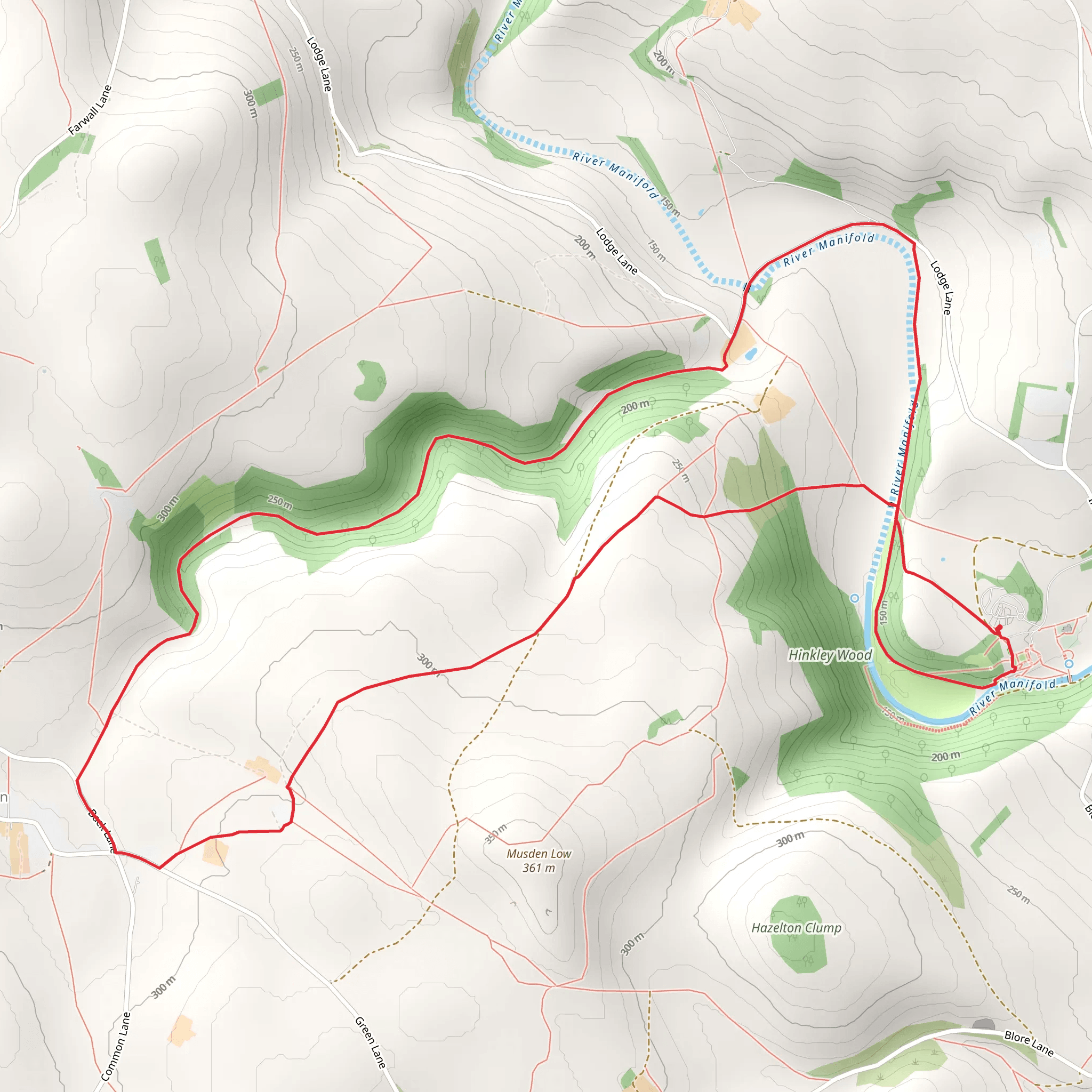 Ilam Park, Hinkley Wood and Calton Loop mobile static map