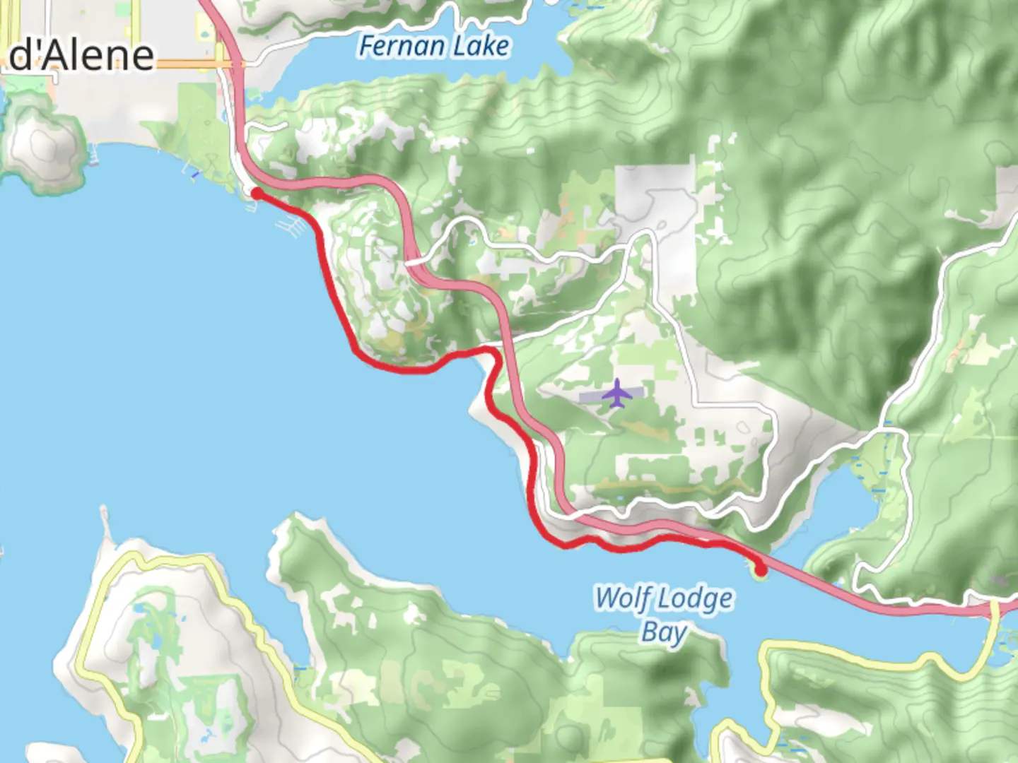 An image depicting the trail North Idaho Centennial Trail and its surrounding area.