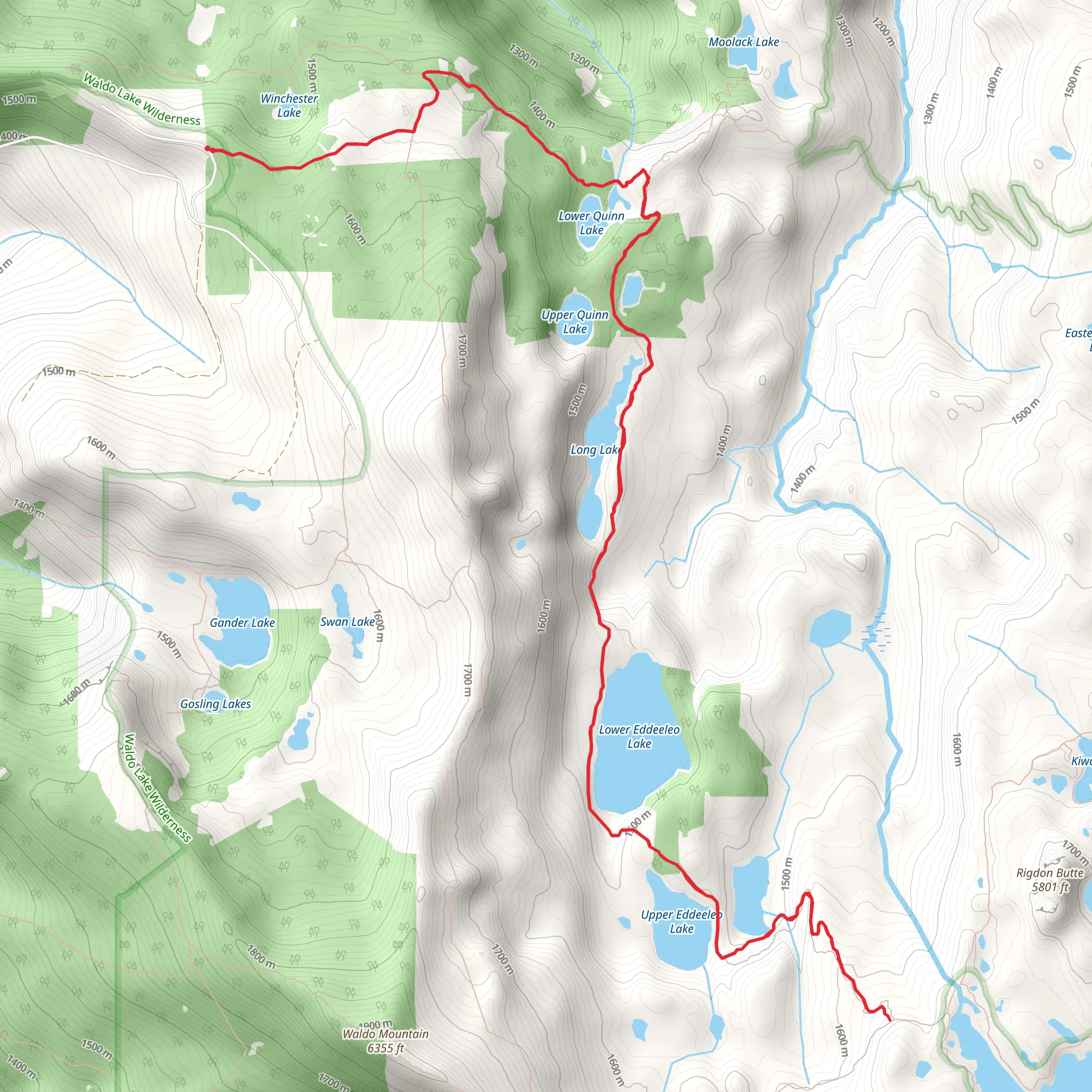 Six Lakes Trail mobile static map