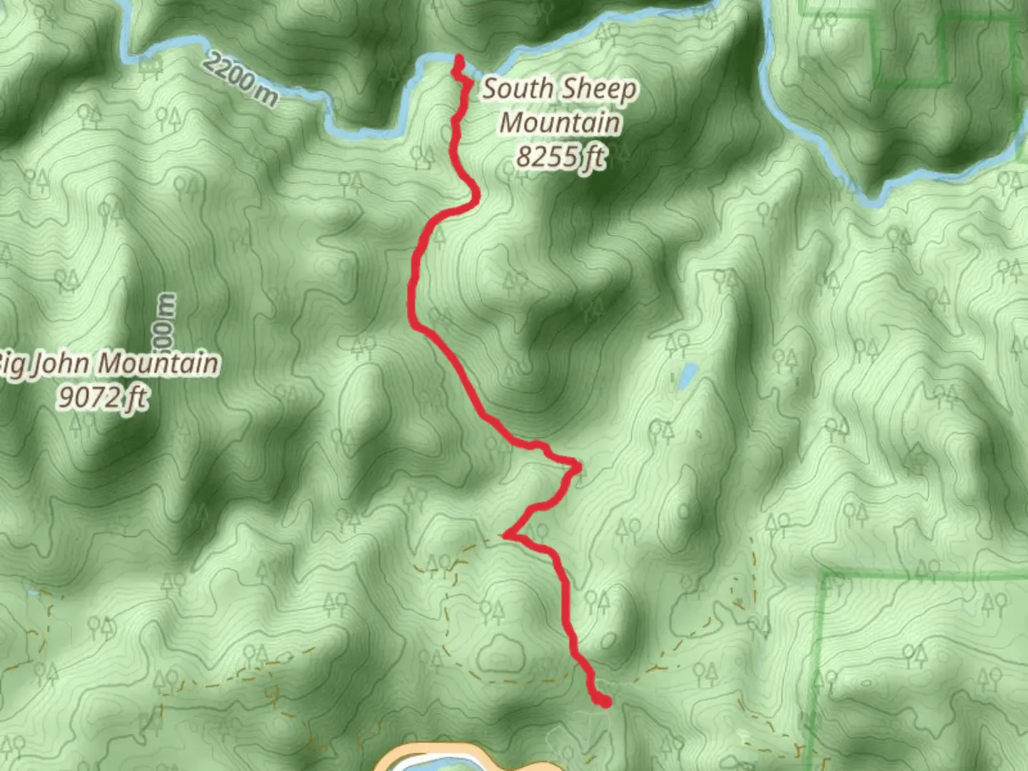 An image depicting the trail South Sheep Mountain Trail and its surrounding area.